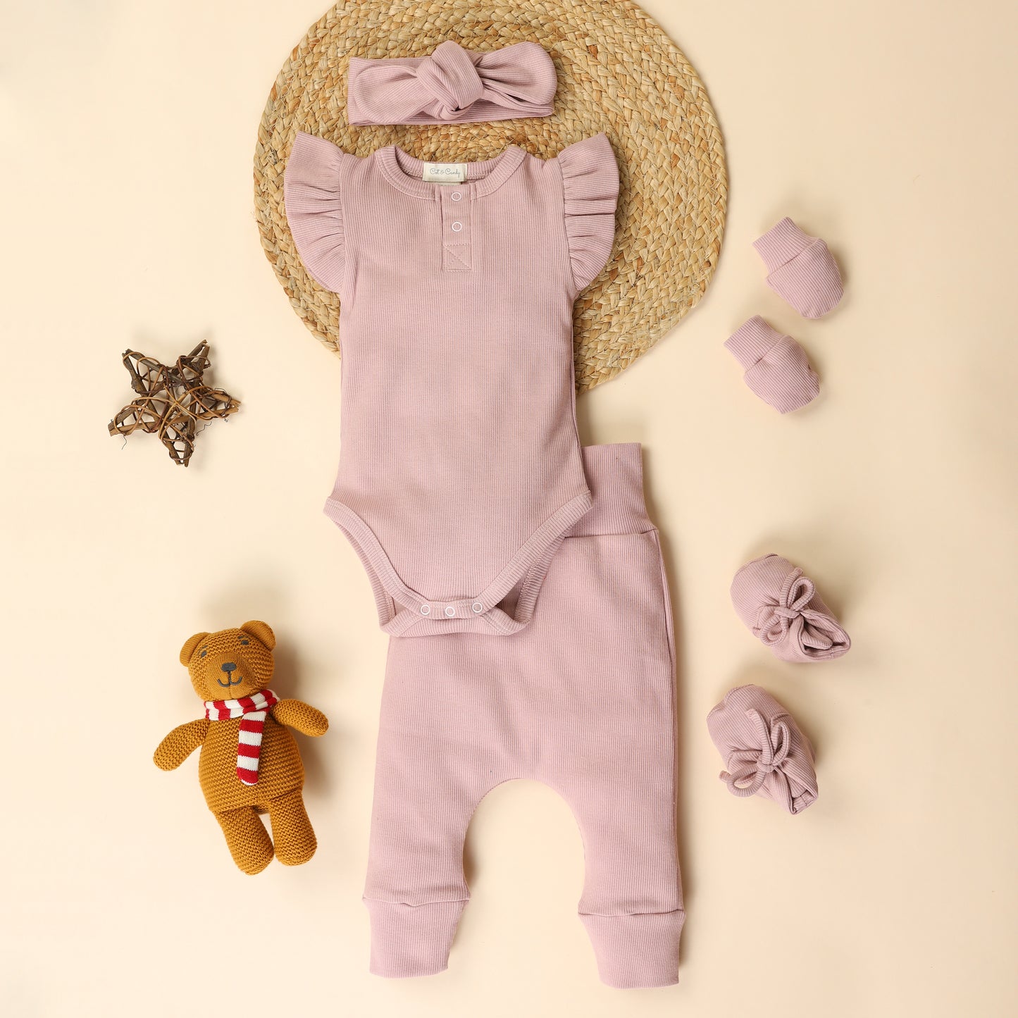 Pack of 5 Blush Pink Organic Sleeveless Bodysuit