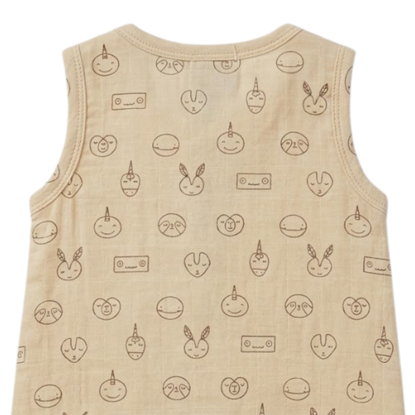 Totatone Print Organic Muslin Half Romper