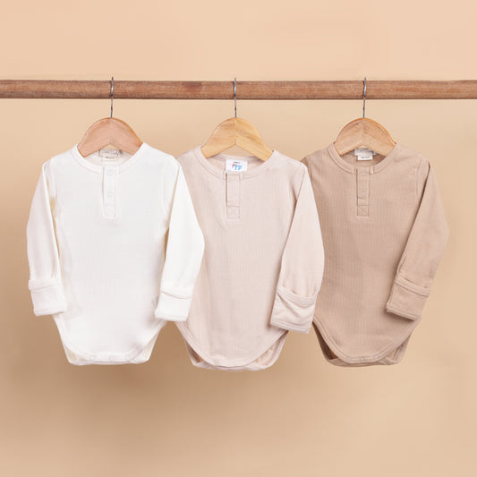 Milk + Oatmeal + Latte Organic Long Sleeve Bodysuit