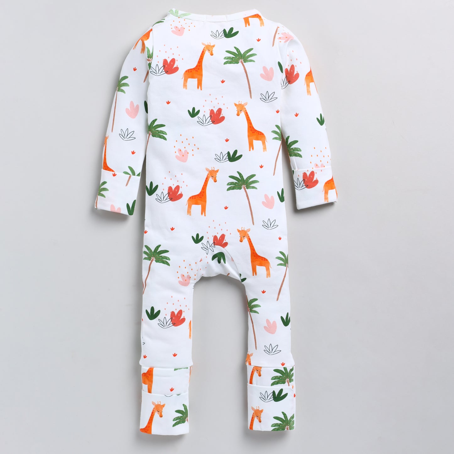 Dora the Giraffe Collection Organic cotton long sleeve Zipsuit for newborn baby