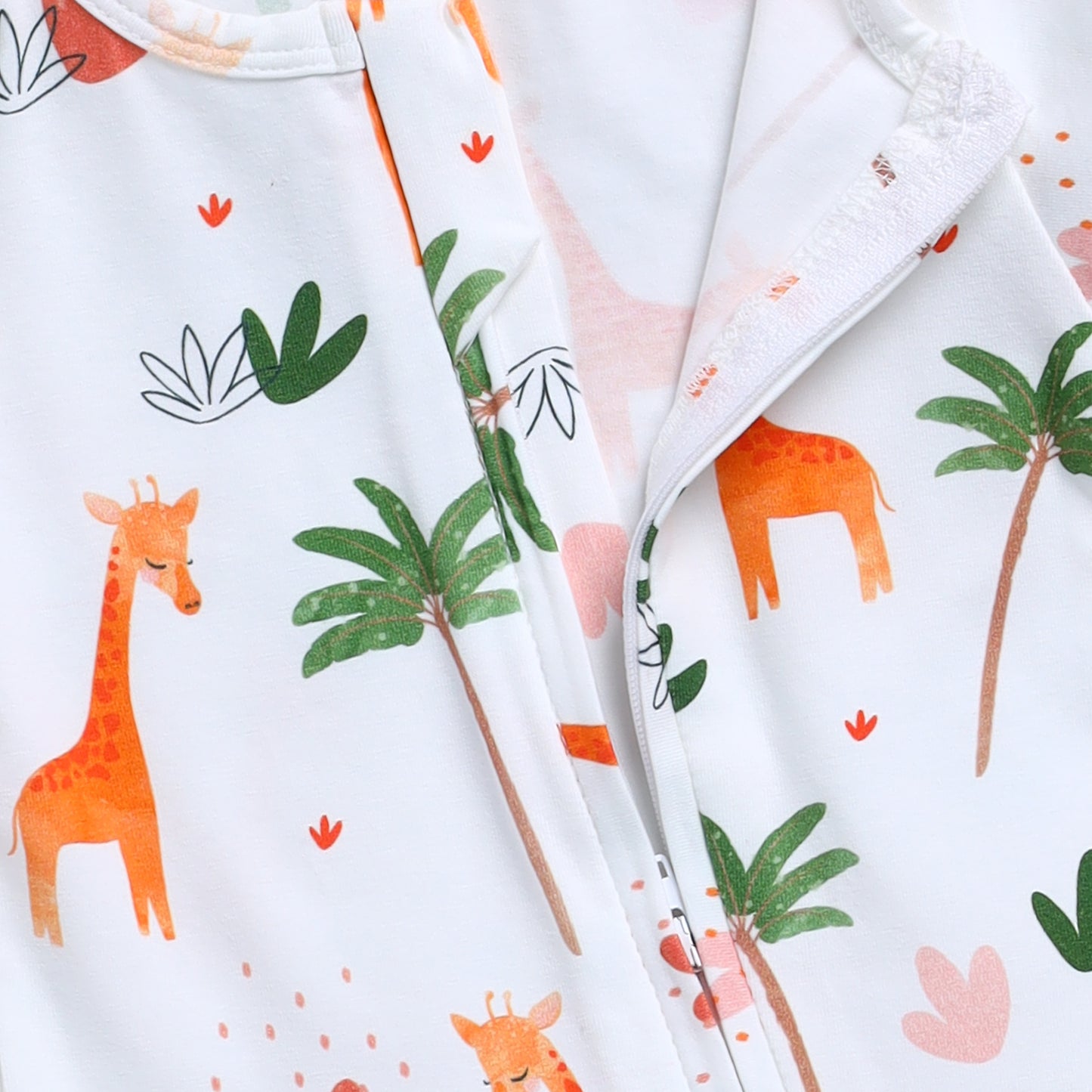 Dora the Giraffe Collection Organic cotton long sleeve Zipsuit for infants baby