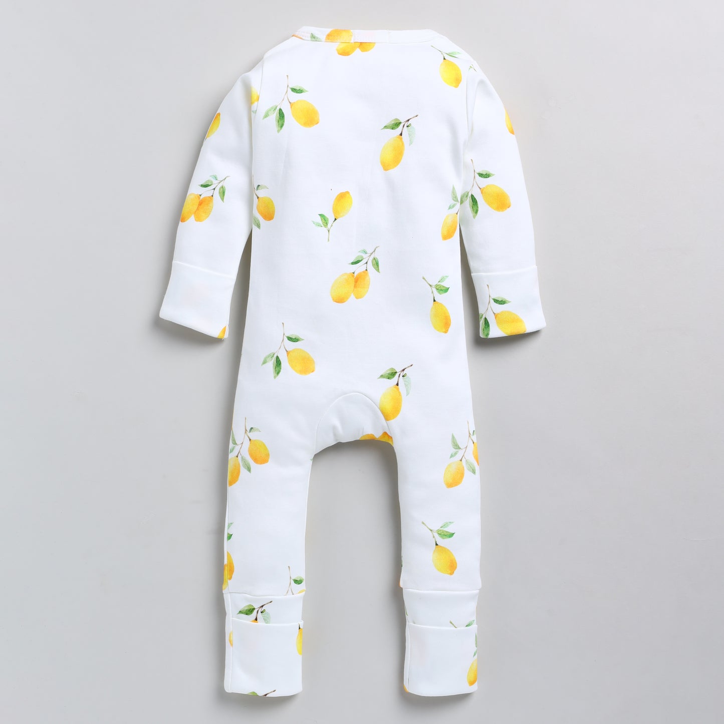 Lemon Love Collection Organic cotton long sleeve Zipsuit for newborn baby