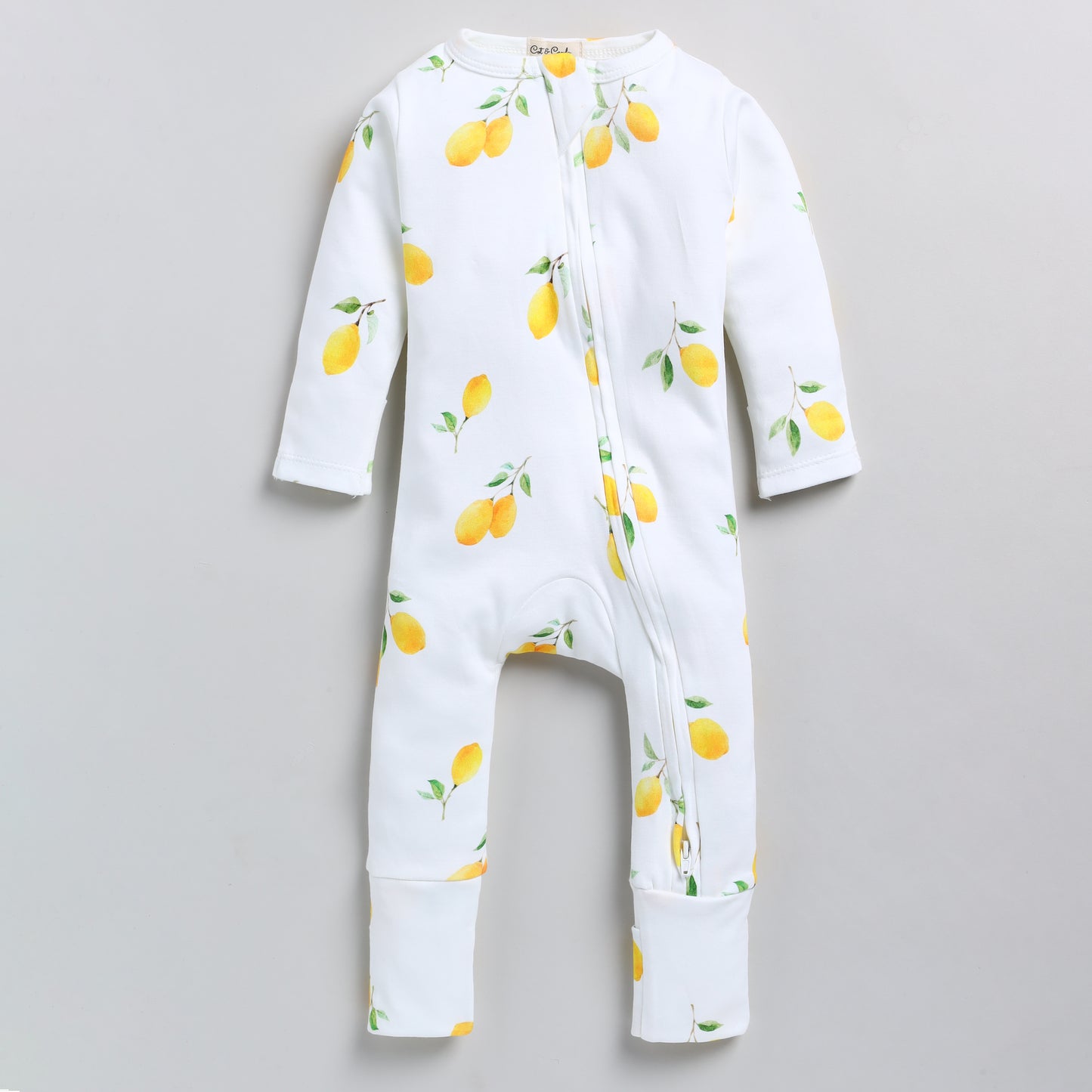 Lemon Love Collection Organic cotton full sleeve Zipsuit
