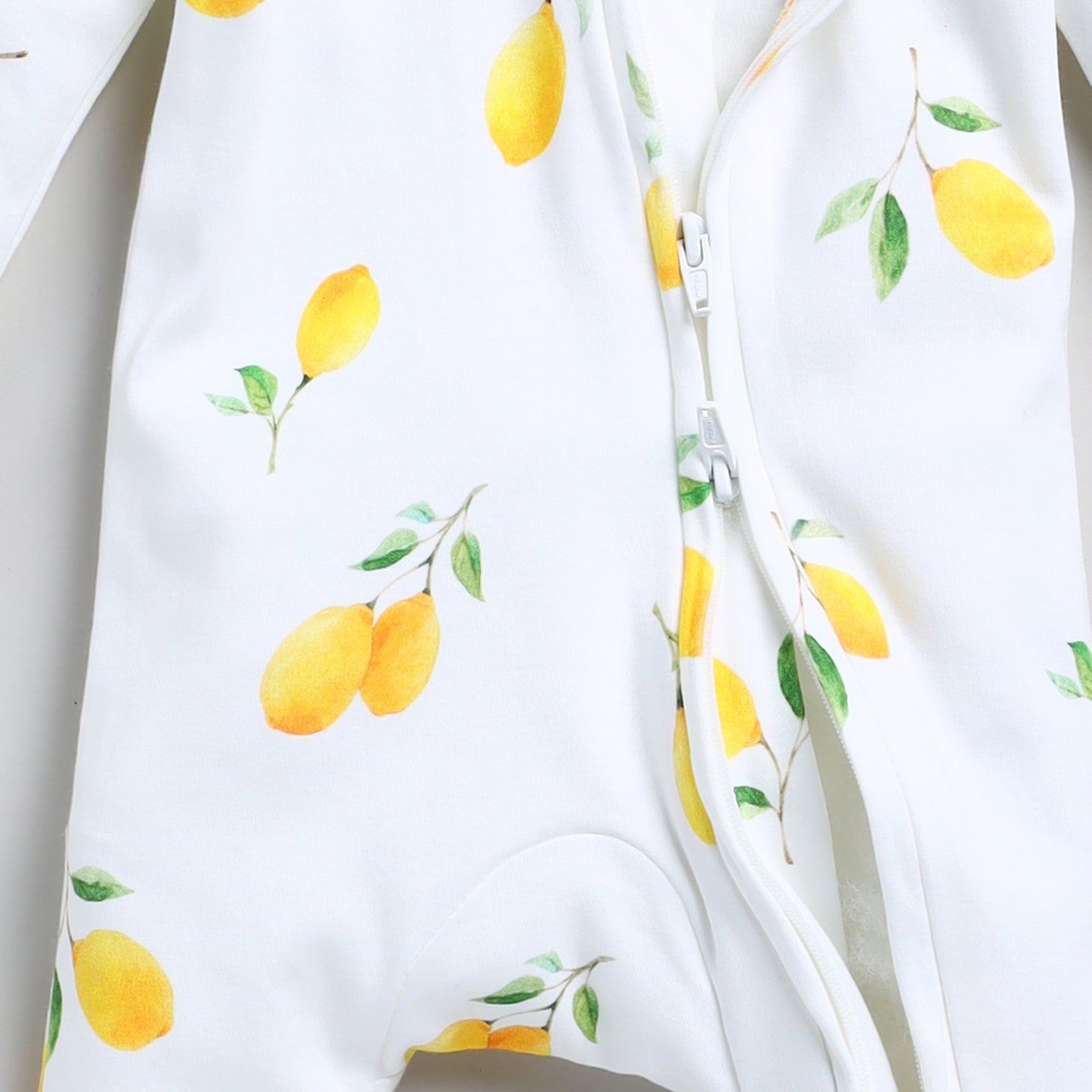 Lemon Love Collection Organic cotton long sleeve Zipsuit for baby boy