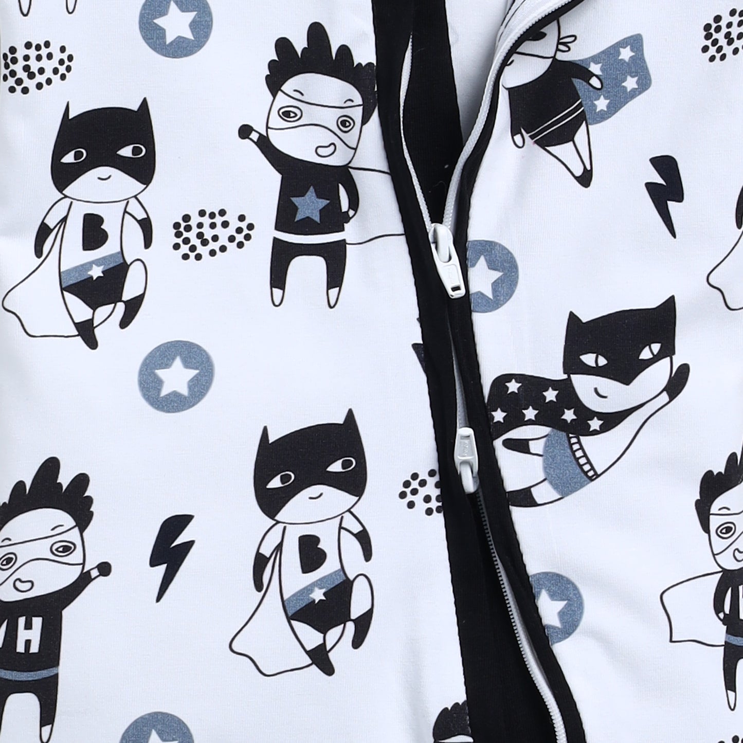 Superhero Collection Organic cotton full sleeve Zipsuit for baby girl