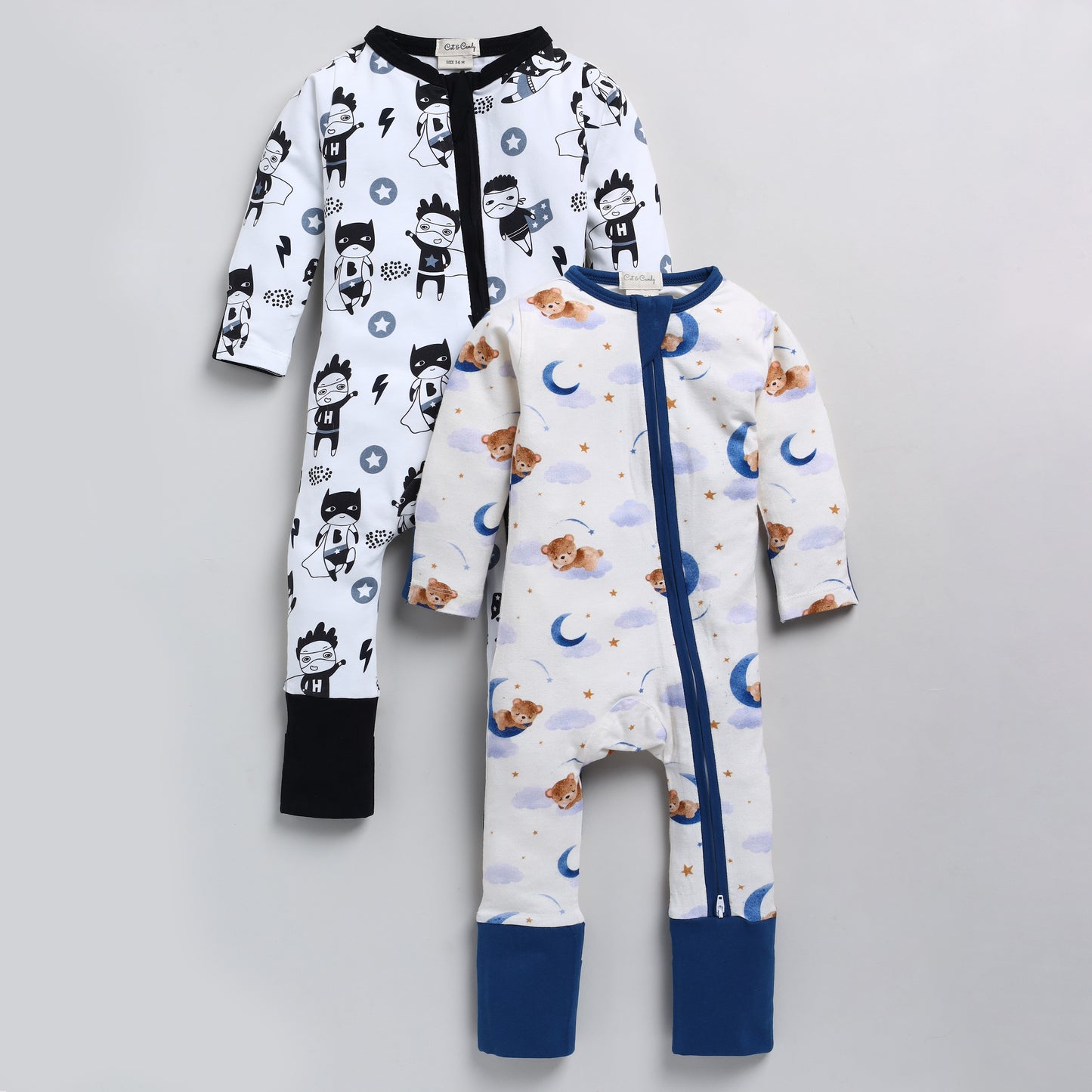 Printed Zipsuits - Pack of 2