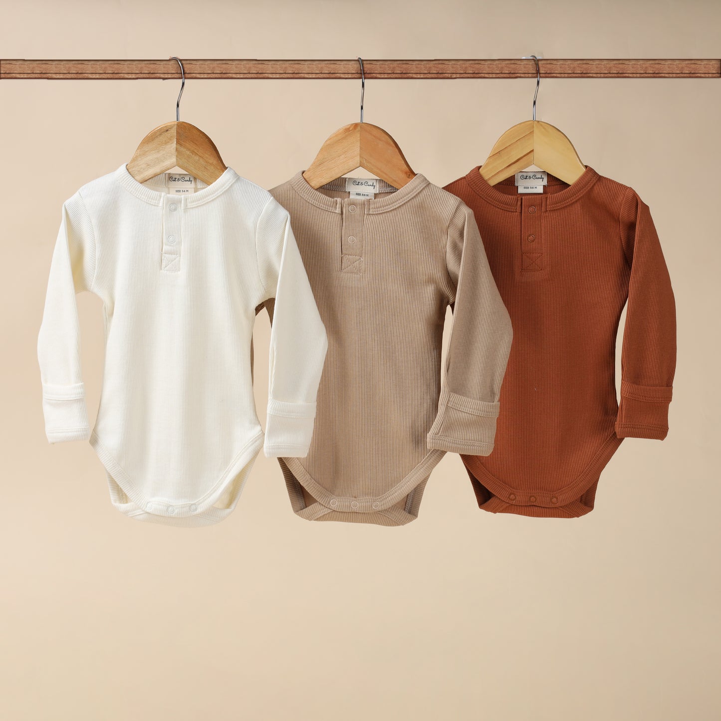 Solid Long Sleeve Bodysuits - Pack of 3