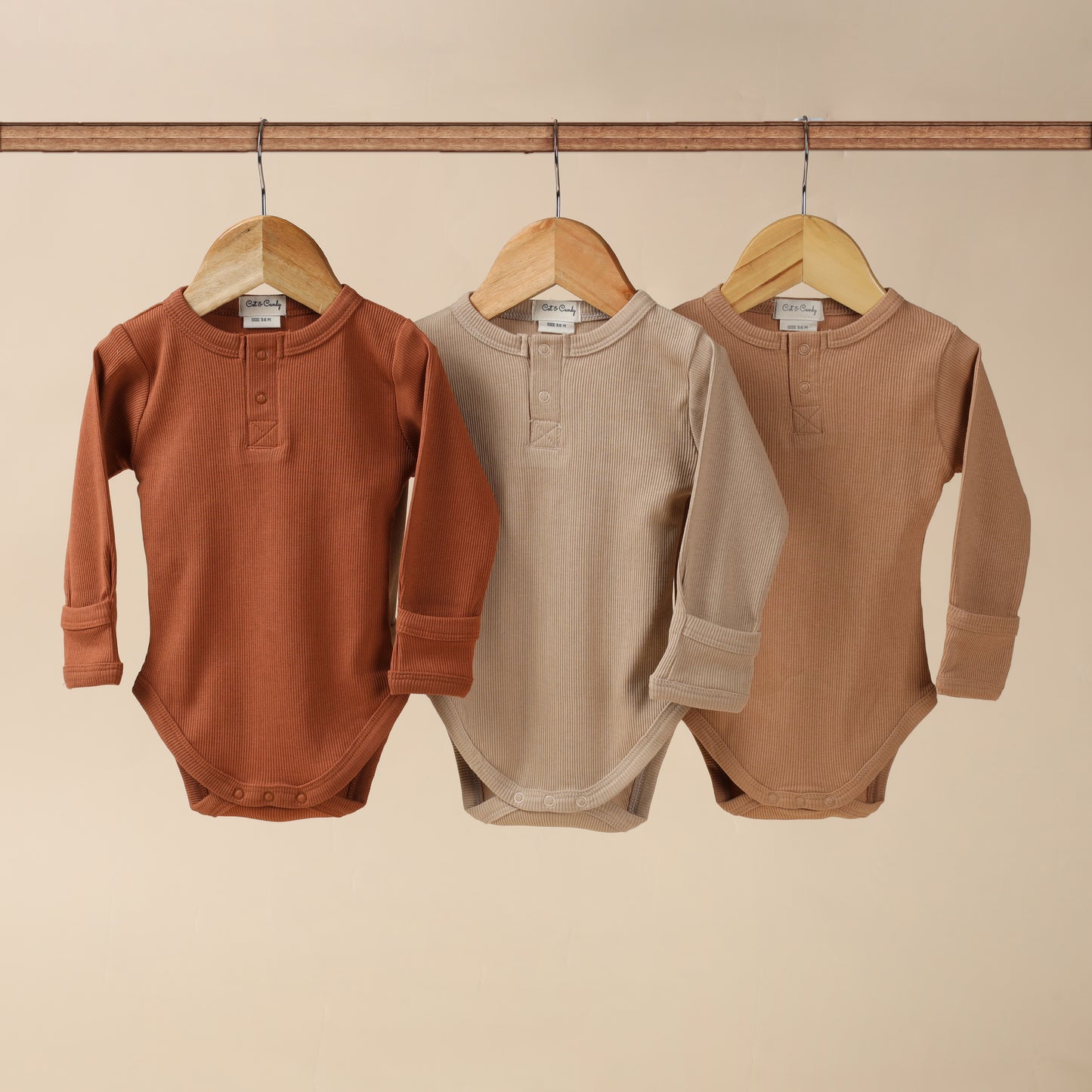 Solid Long Sleeve Bodysuits - Pack of 3