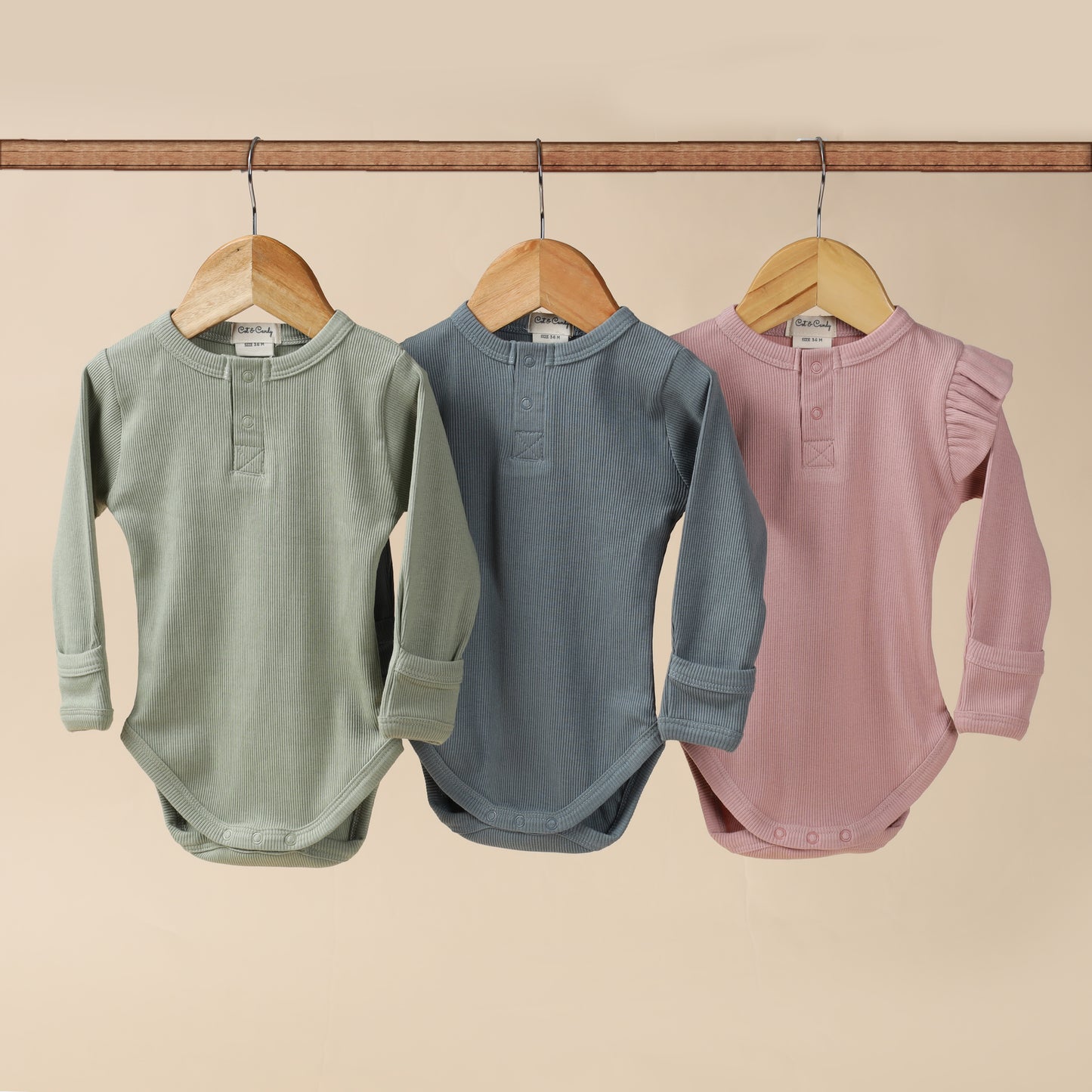 Solid Long Sleeve Bodysuits - Pack of 3