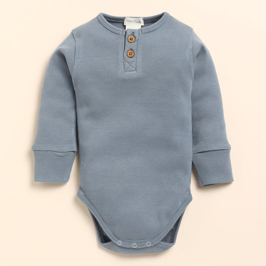 Buy aqua color long sleeve bodysuit for your 0-3 months baby - CotandCandyBaby