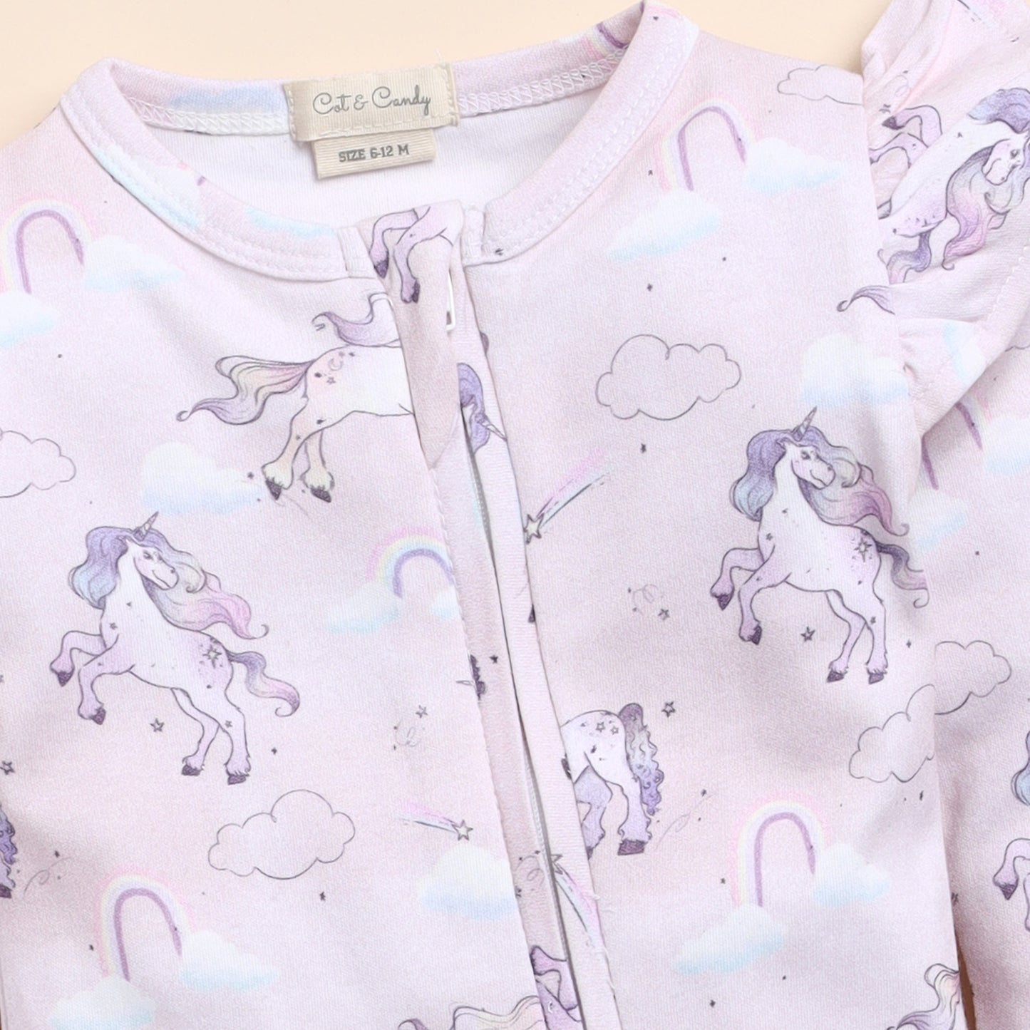 Unicorn Print Organic cotton full sleeve ZIPSUIT for newborn baby boy