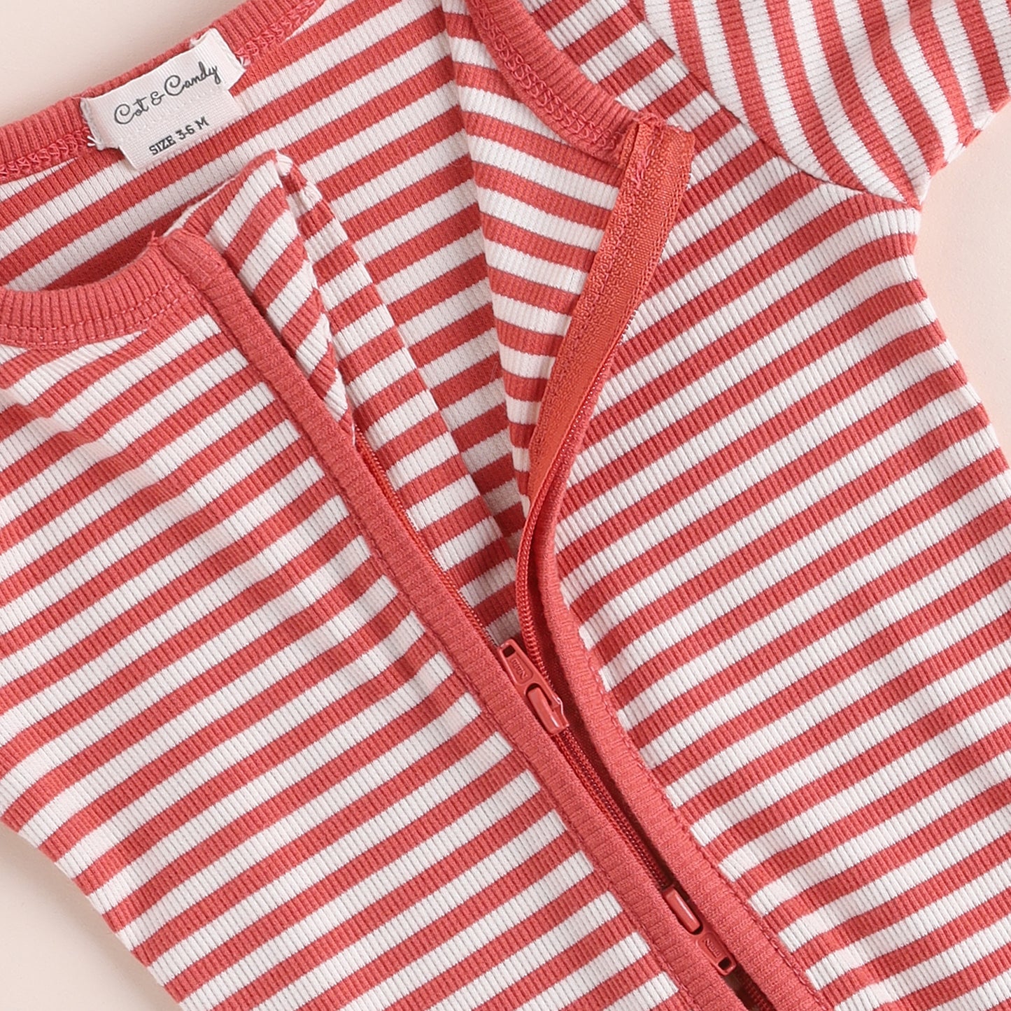 buy Berry Stripe long sleeve Organic Footed Sleepsuit for infants baby online