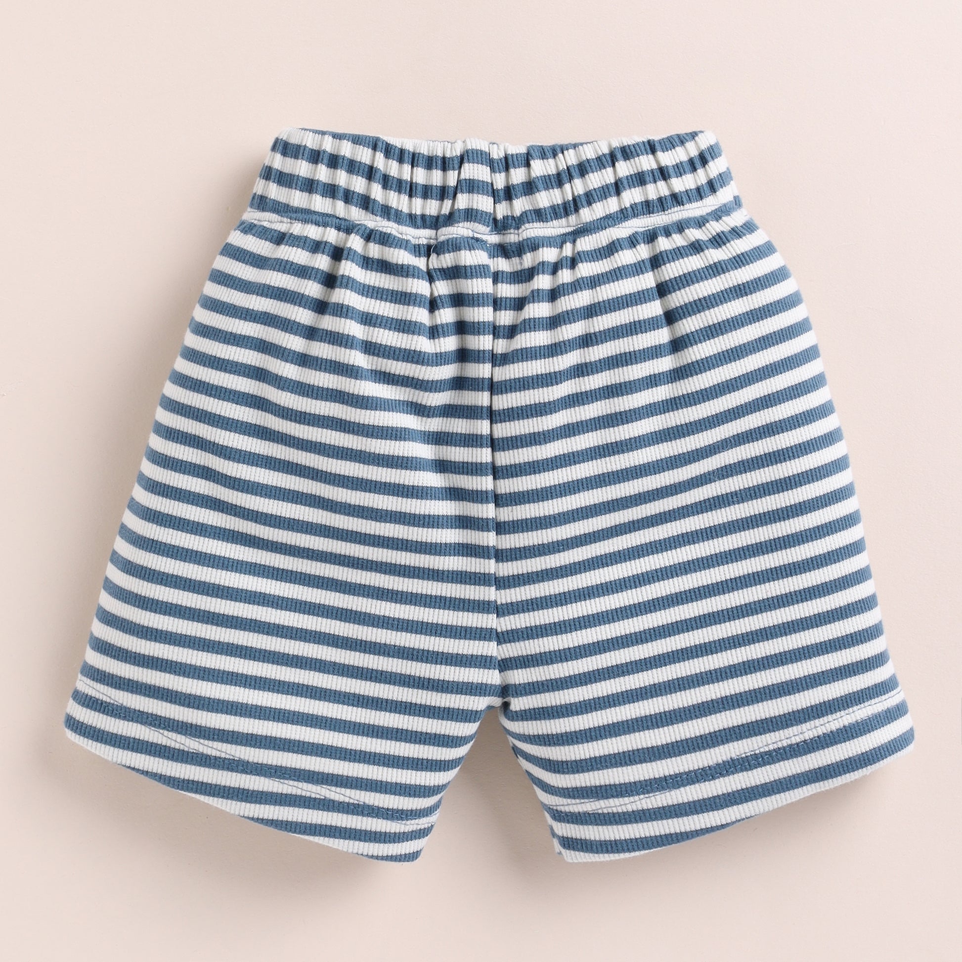 Teal Stripe Organic Shorts for newborn to 3 months baby