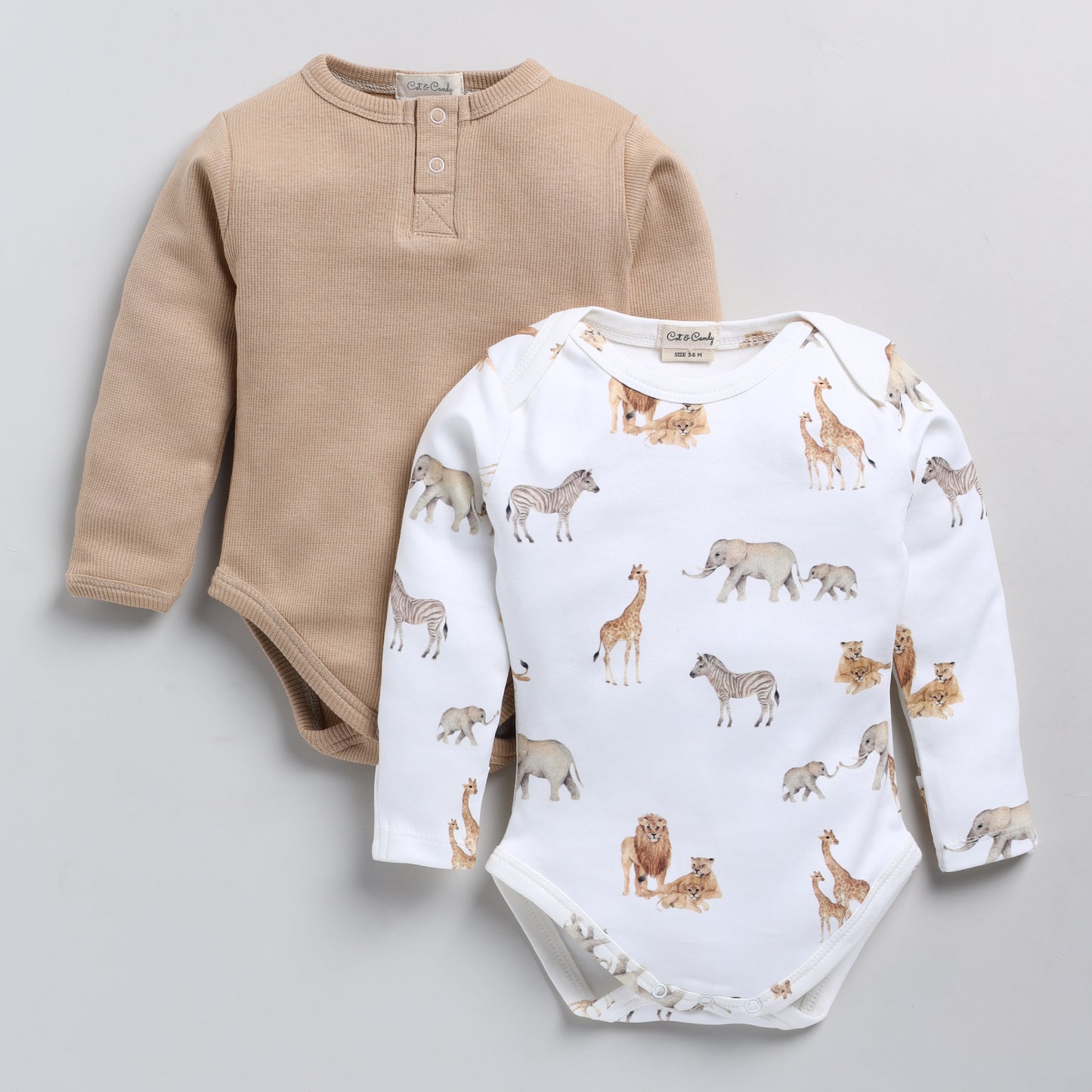 Solid + Print Bodysuits - Pack of 2