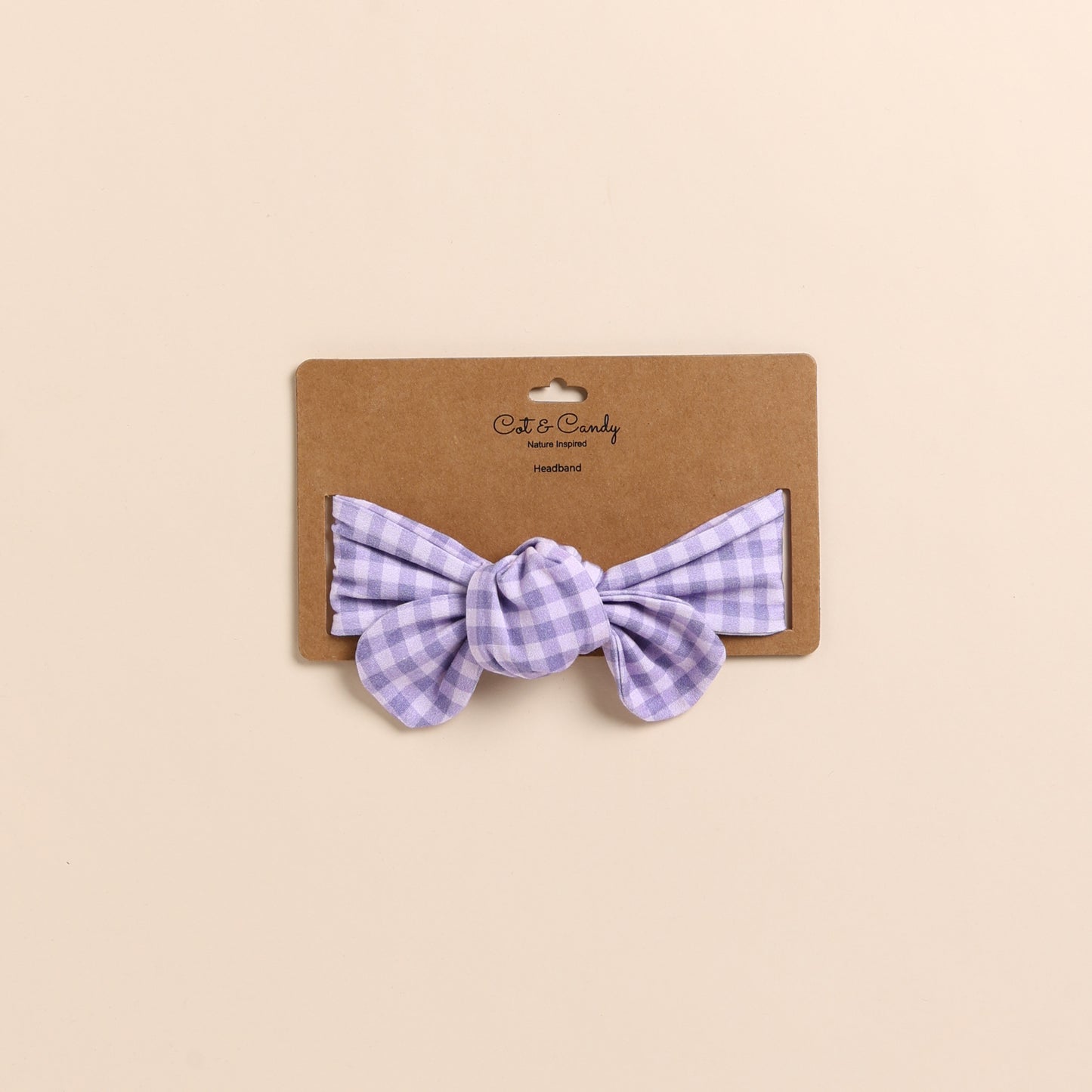 Orchid Gingham Organic Head Band