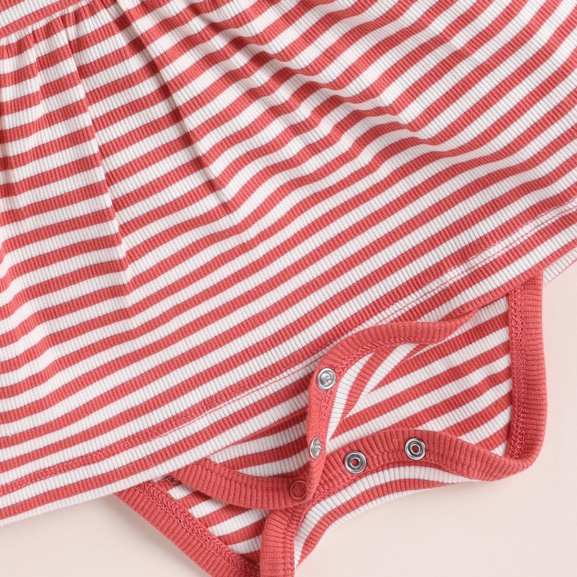 Berry Stripe Organic Short Sleeve Dress With Frill for infants girl