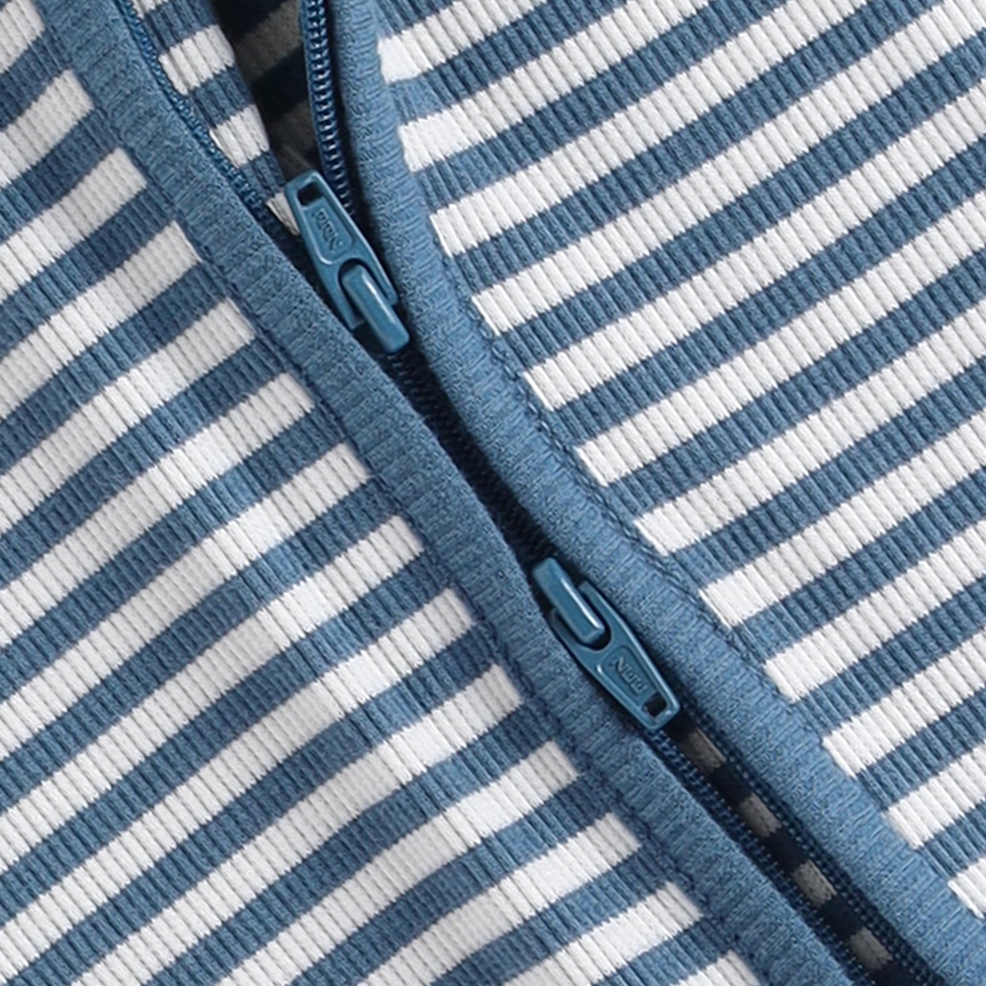 Teal Stripe Organic Footed Sleepsuit for infants baby