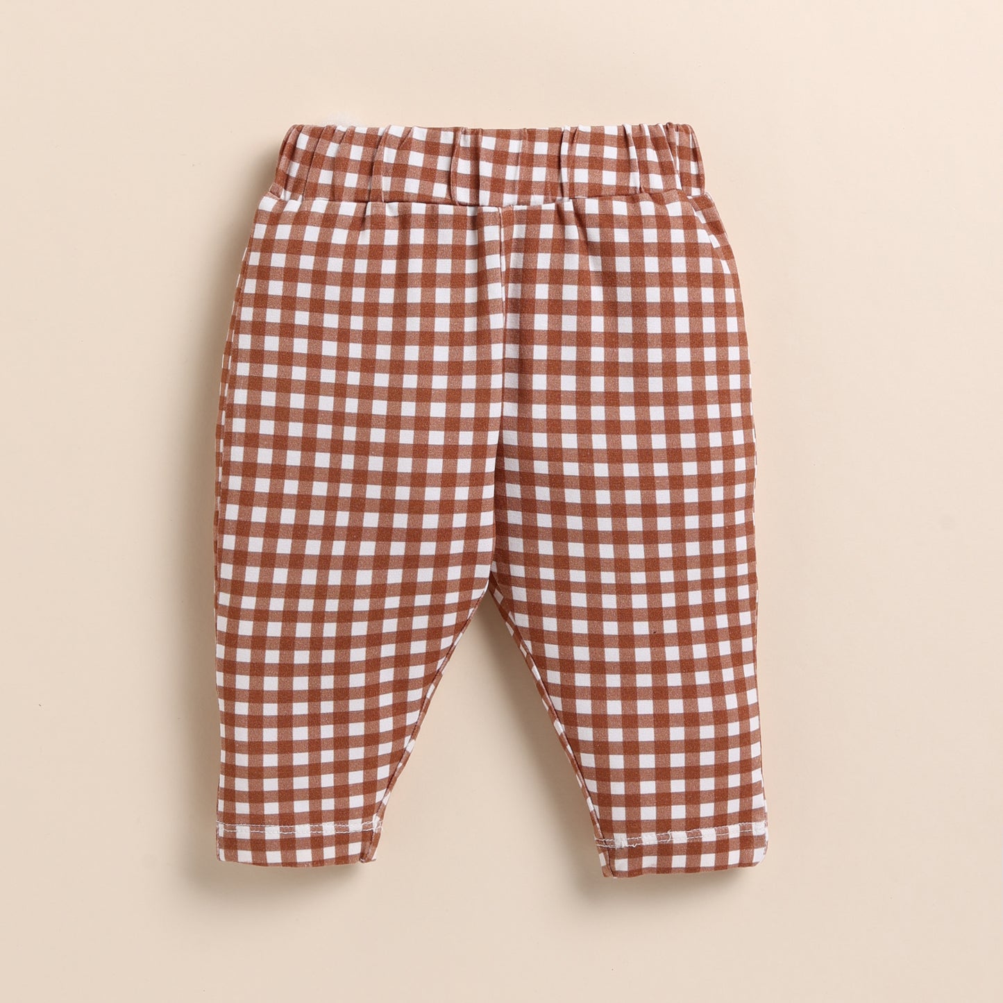 Ginger Gingham Organic Long Sleeve Bodysuit With Leggings