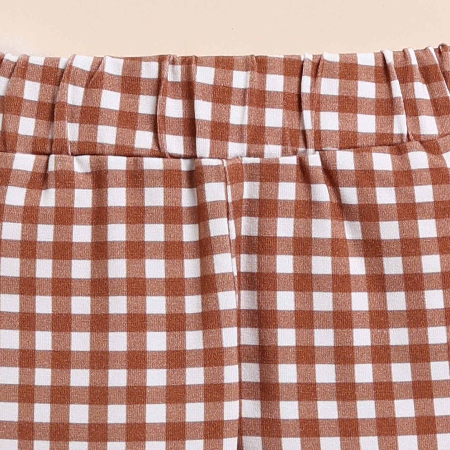Ginger Gingham Organic Long Sleeve Bodysuit With Leggings