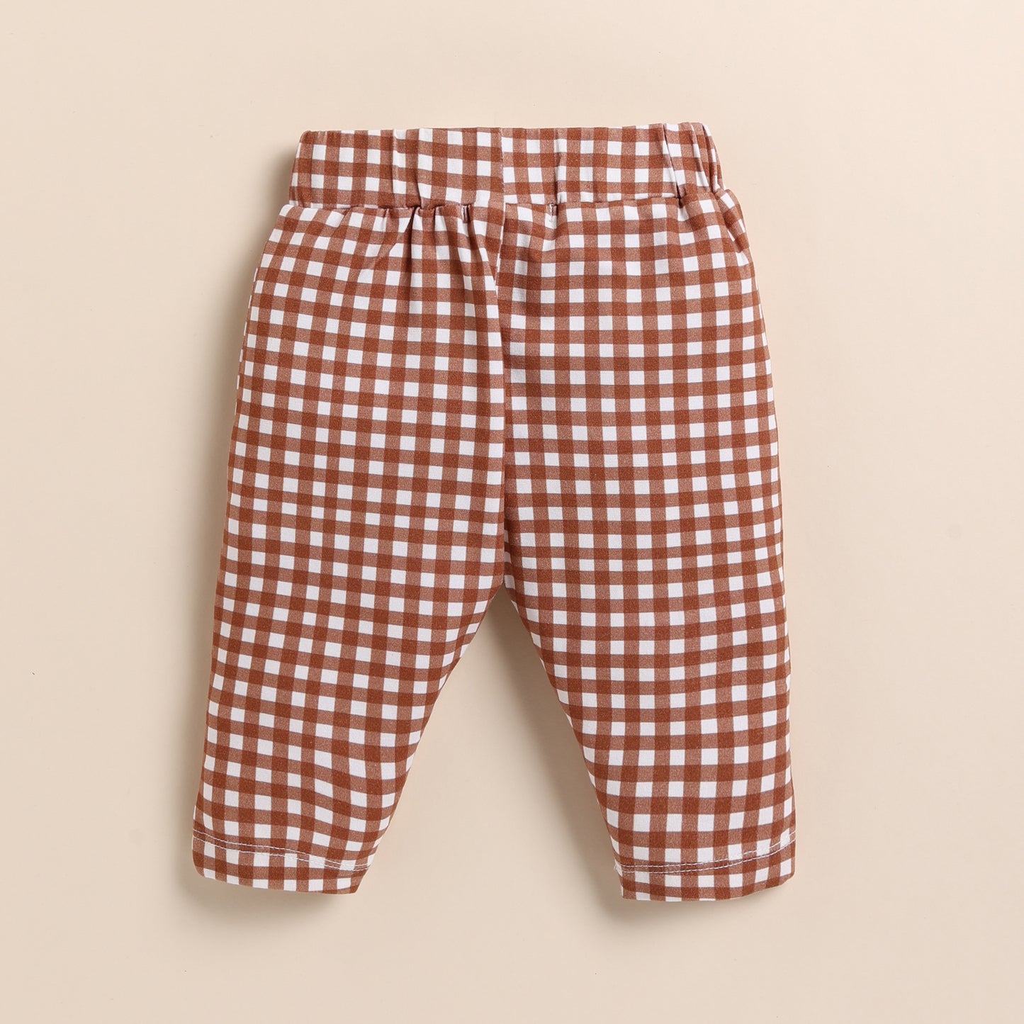 Ginger Gingham Organic Long Sleeve Bodysuit With Leggings