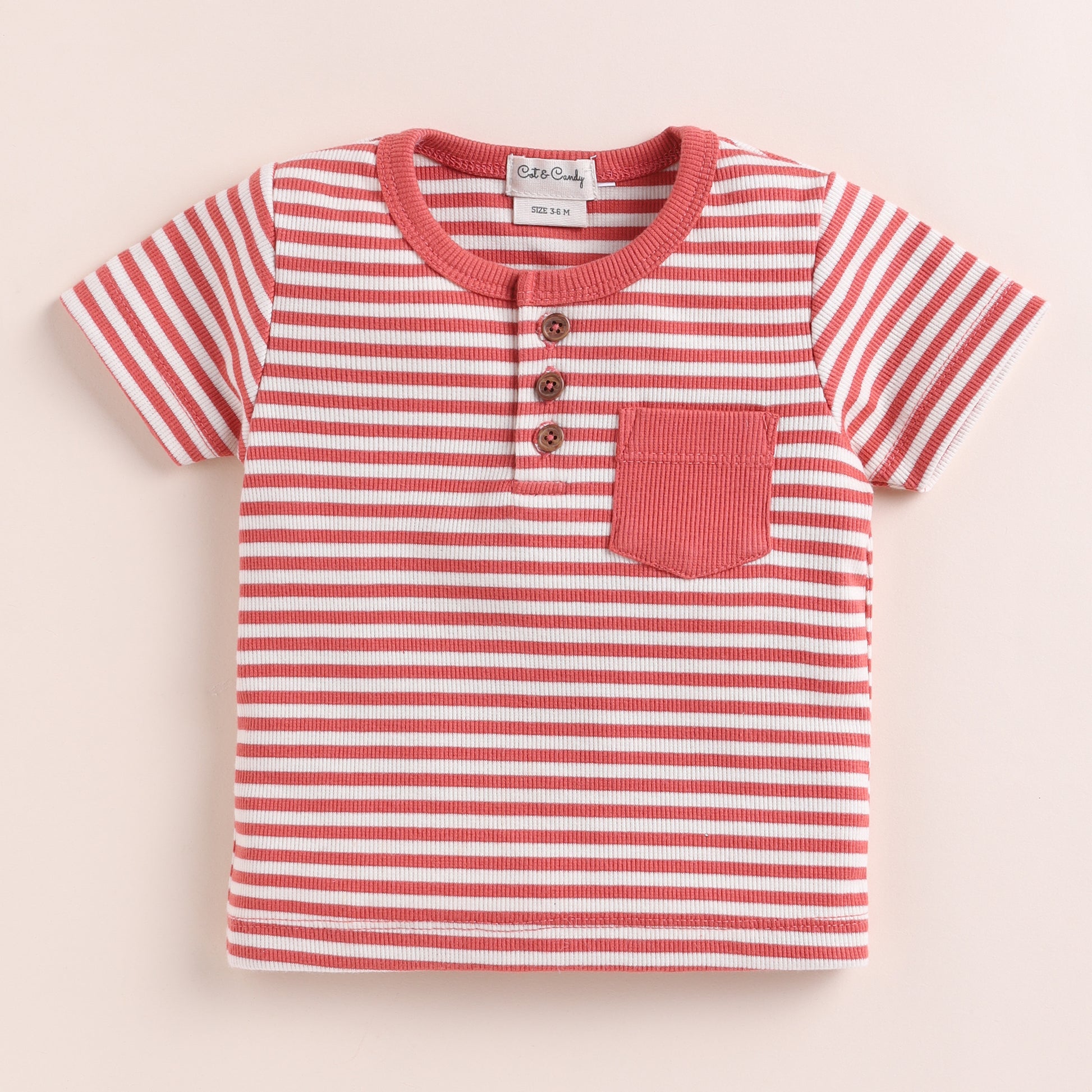 Berry Stripe Organic Short Sleeve Tshirt