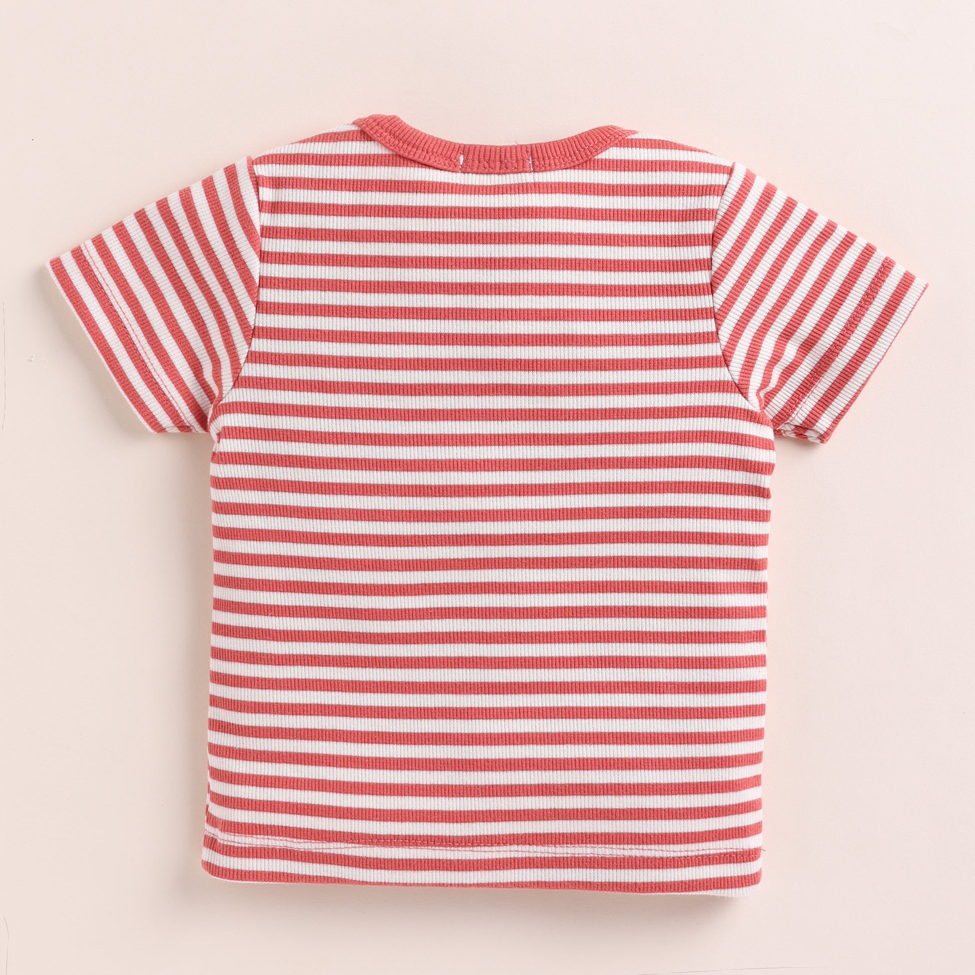 Berry Stripe Organic short sleeve tshirt for baby boy