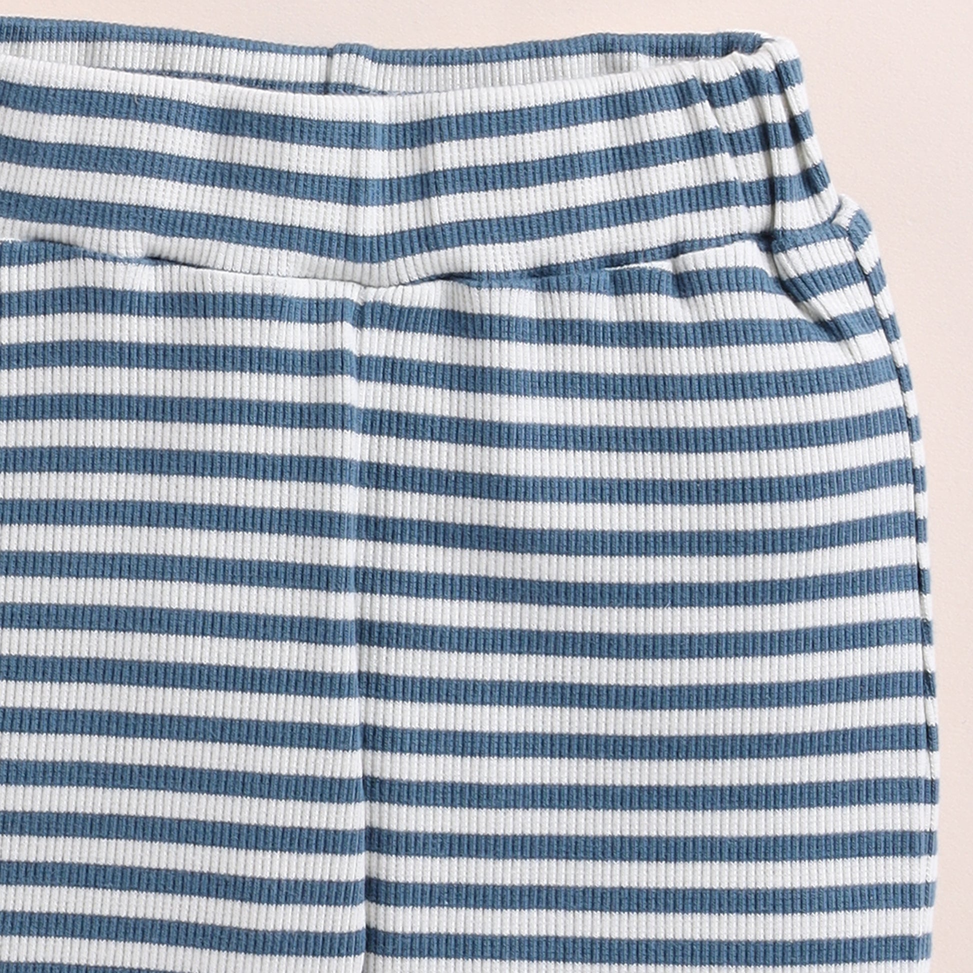 Teal Stripe Organic Leggings for 0-3 months baby