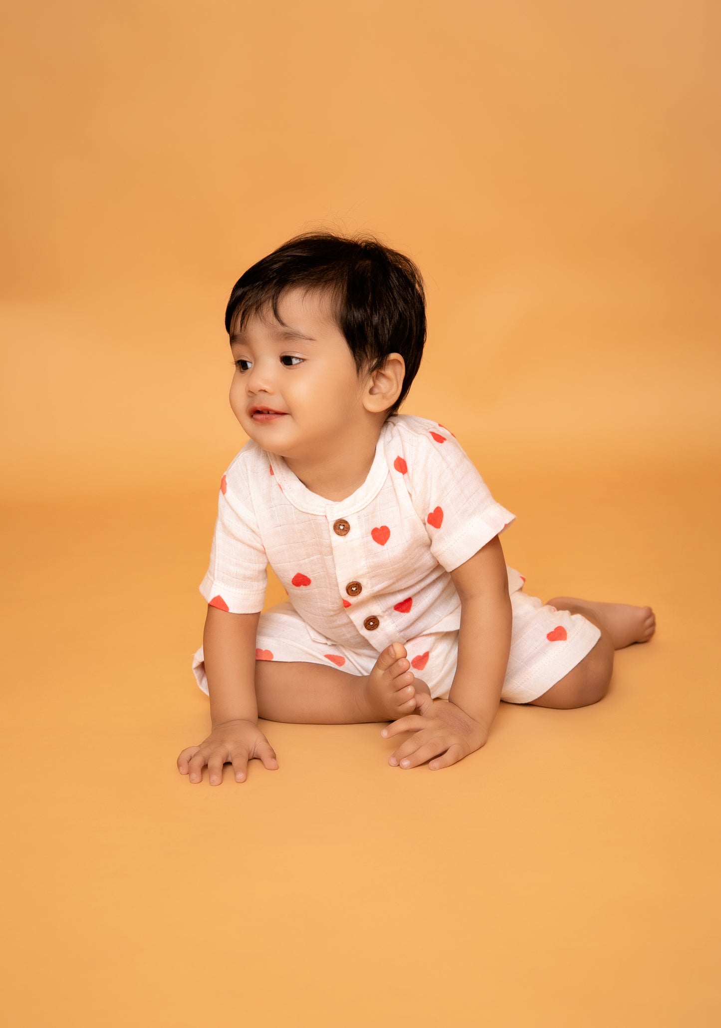Tiny Love Collection Organic Muslin Half Sleeve T-Shirt With Shorts for baby