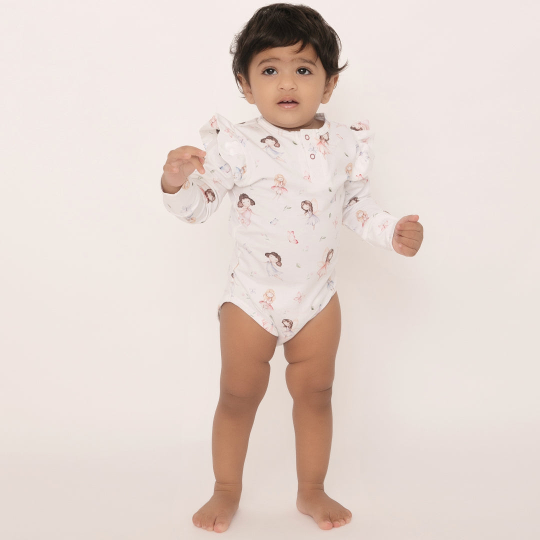Fairytale Collection Organic Long Sleeve Frill Bodysuit