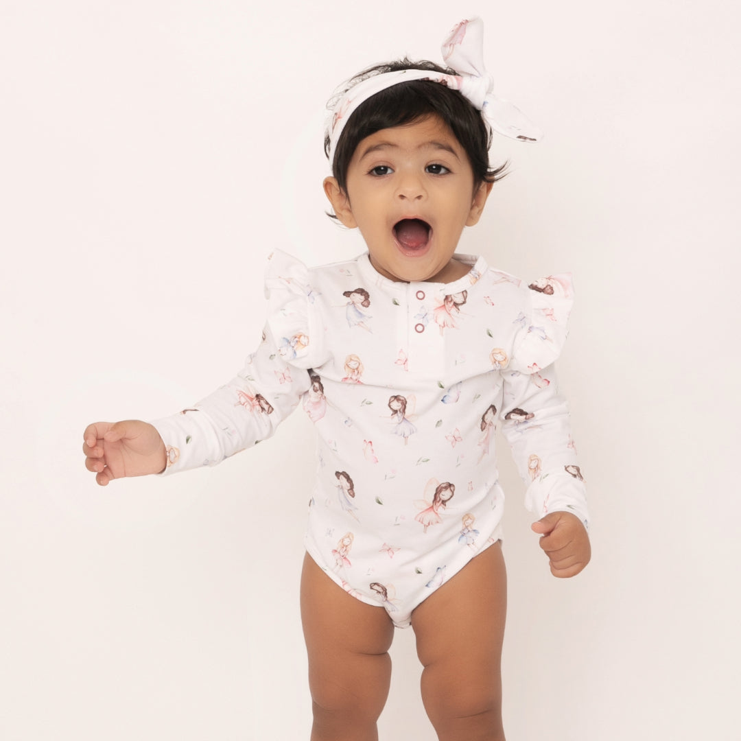 Fairytale Collection Organic Long Sleeve Frill Bodysuit
