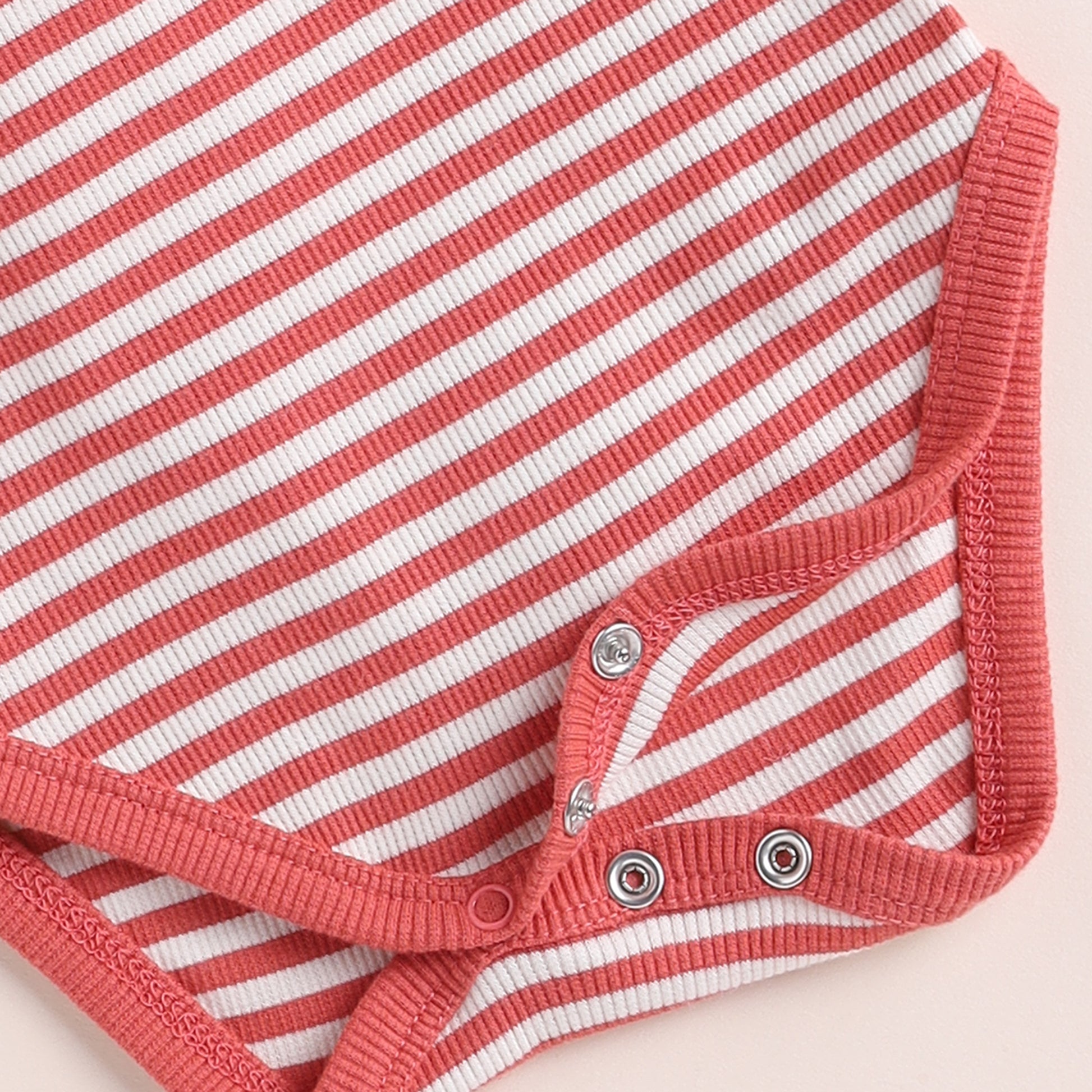 Berry Stripe Organic Short Sleeve Bodysuit for 0-3 months baby