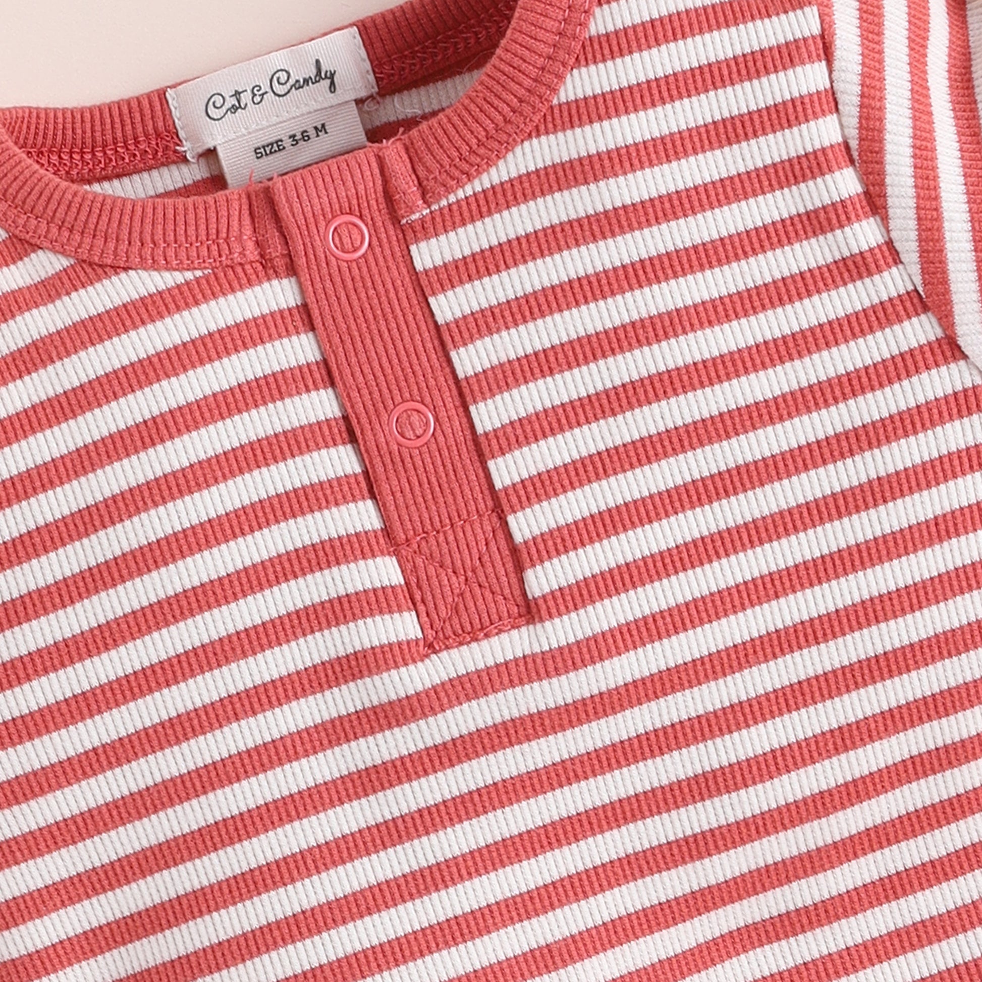 Berry Stripe Organic Short Sleeve Bodysuit for infants baby
