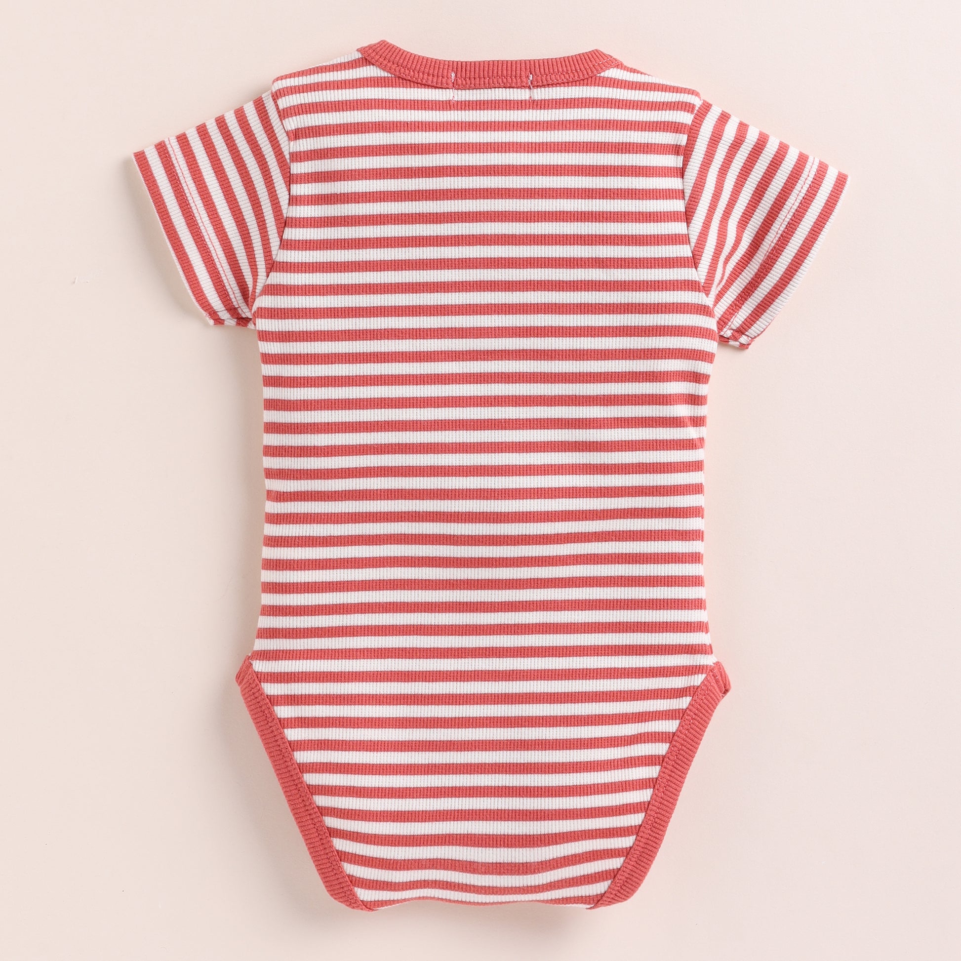 Berry Stripe Organic Short Sleeve Bodysuit for newborn baby