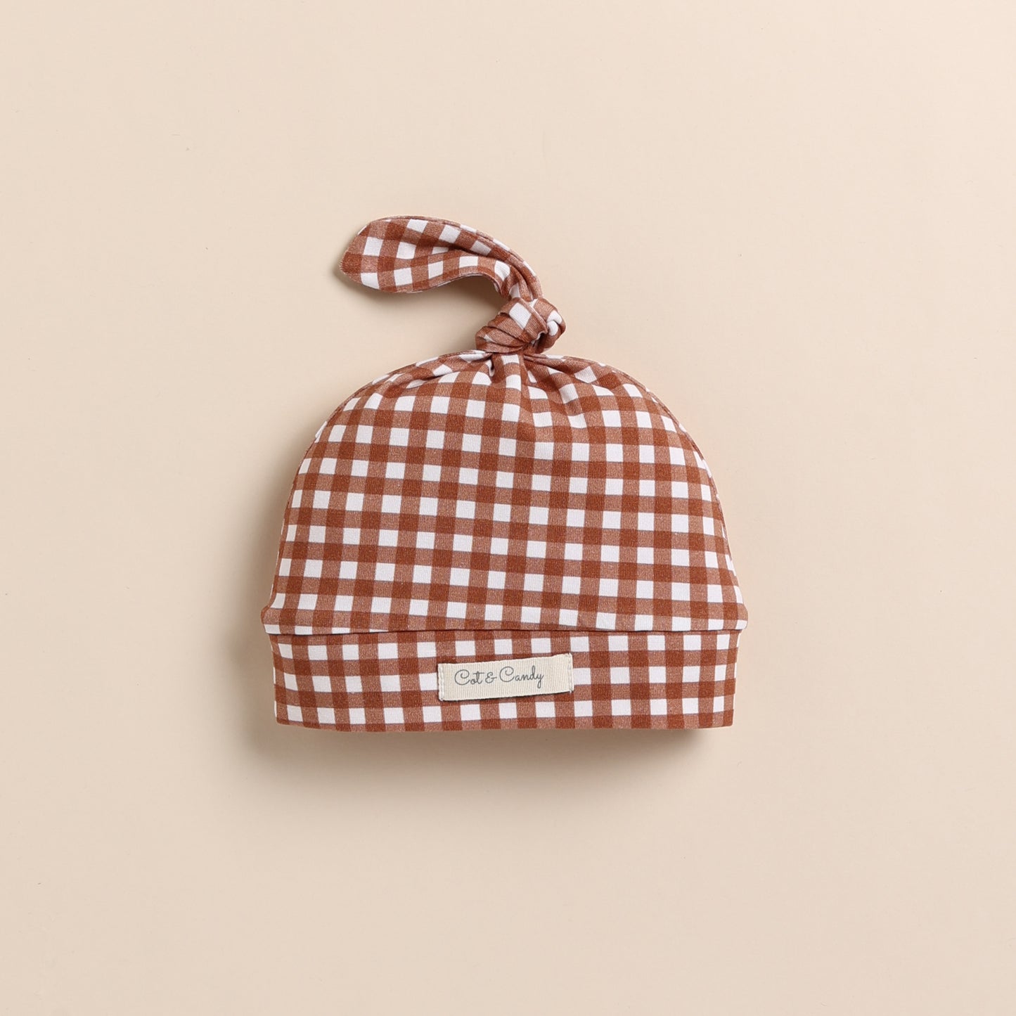 Ginger Gingham Organic Swaddle Wrap With Beanie