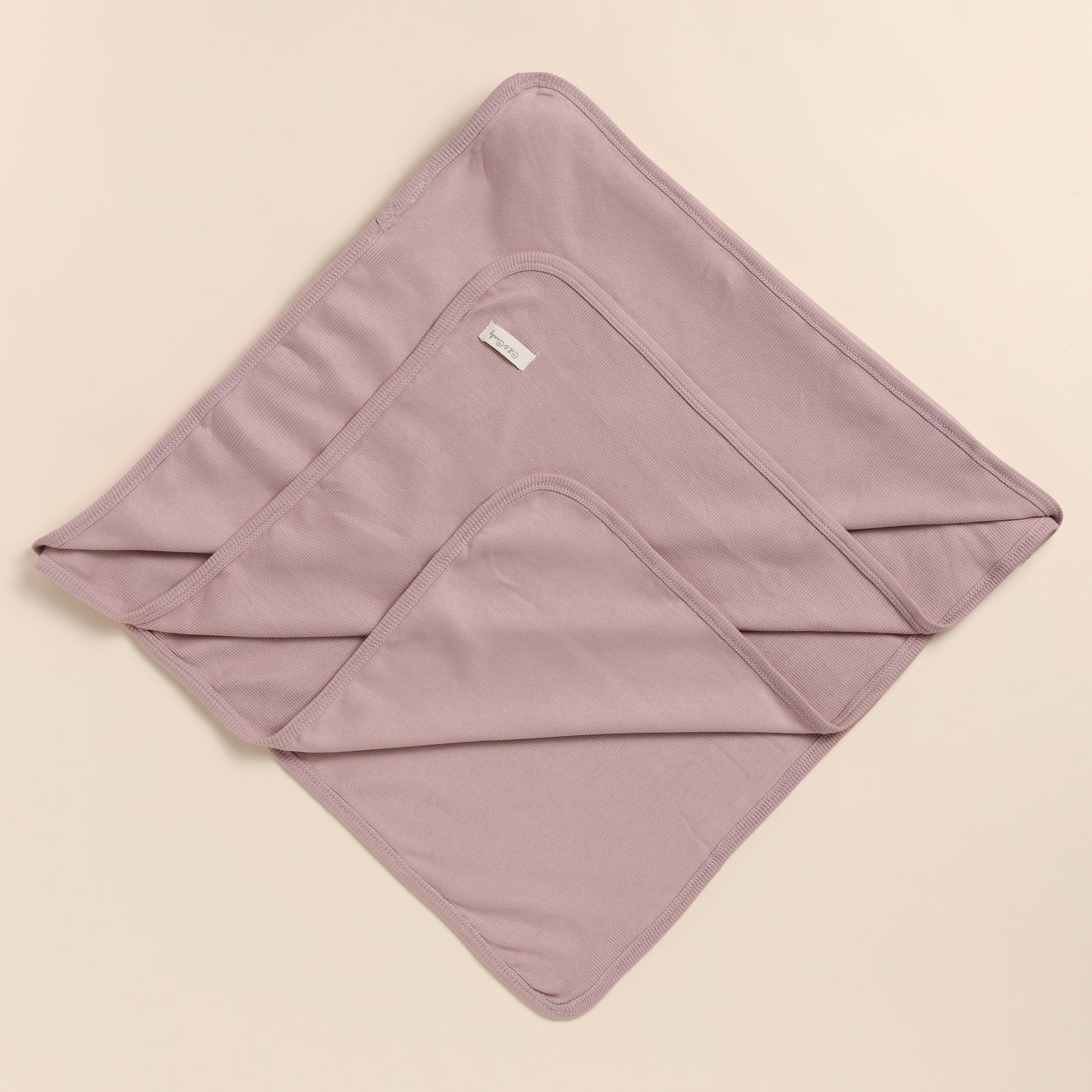 Blush Pink Organic Rib Swaddle Wrap for 0-3 months baby