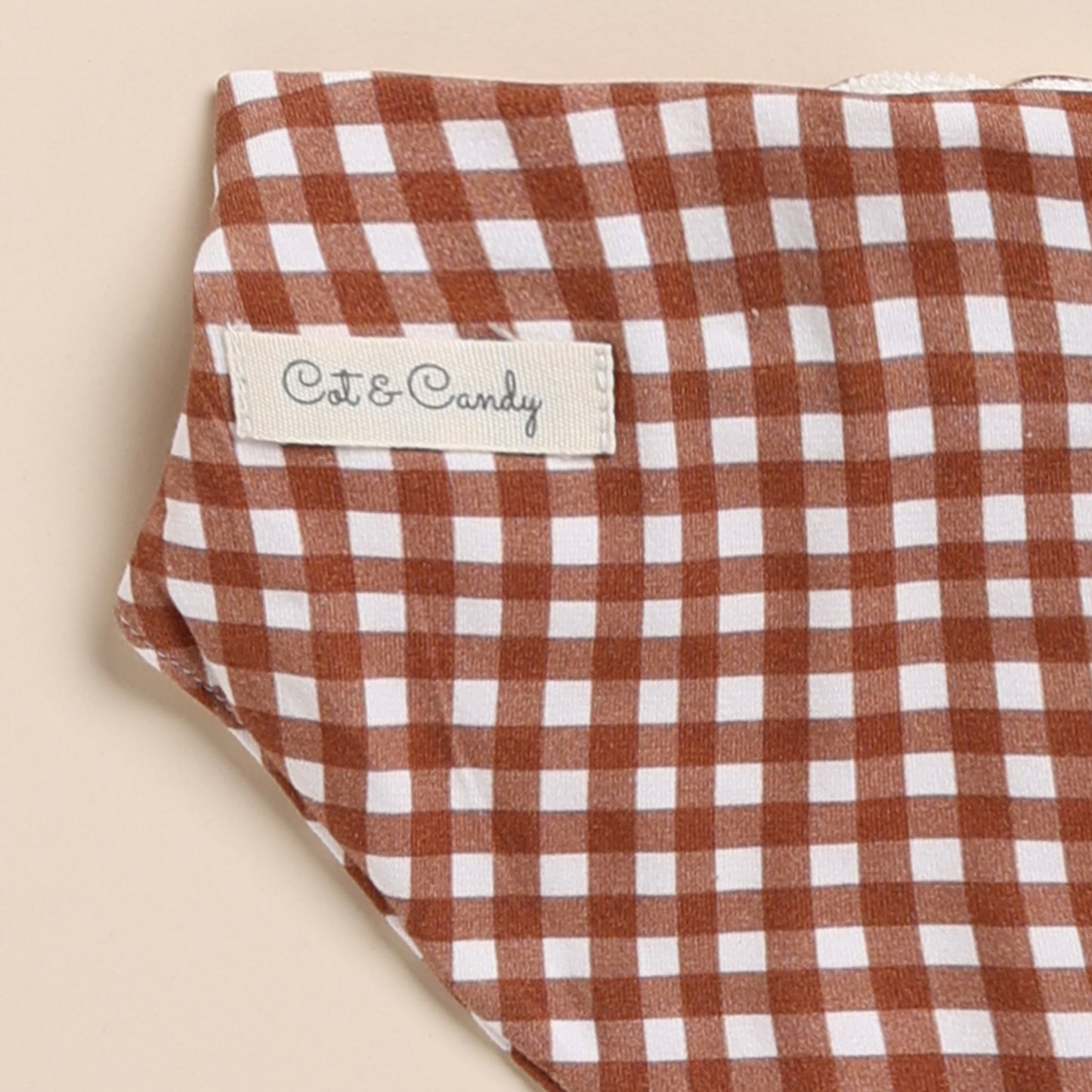 Ginger Gingham Organic Dribble Bib
