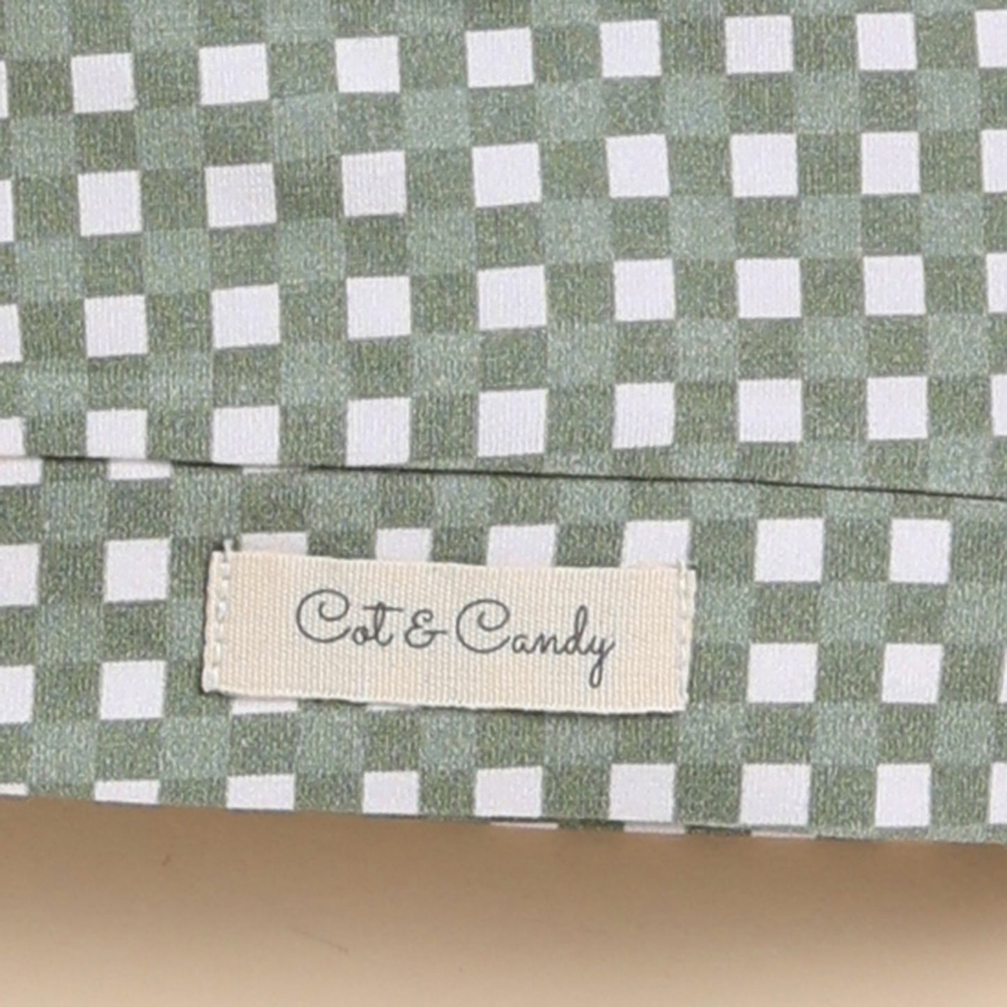 Mineral Gingham Organic Zipsuit With Beanie