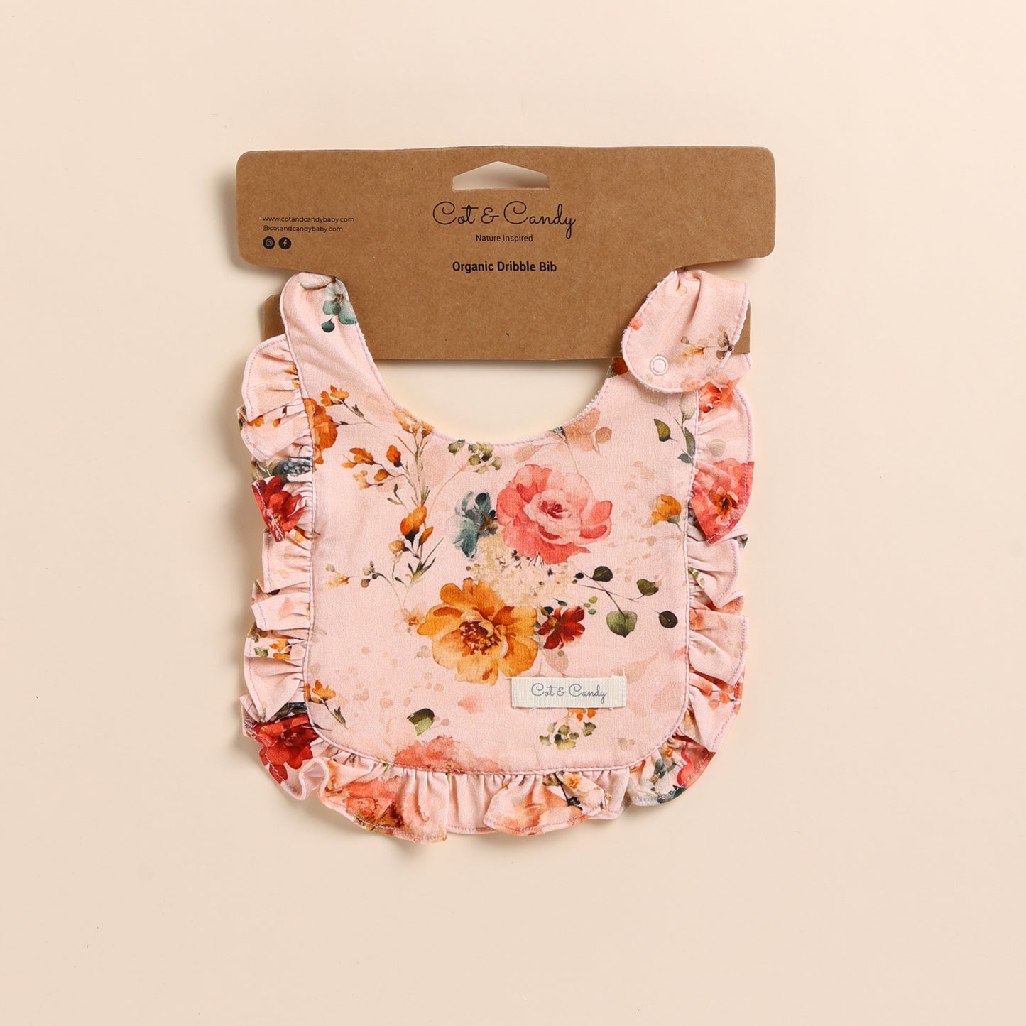 Shop Flora Organic Dribble Bib for your 0-6 months baby - CotandCandyBaby