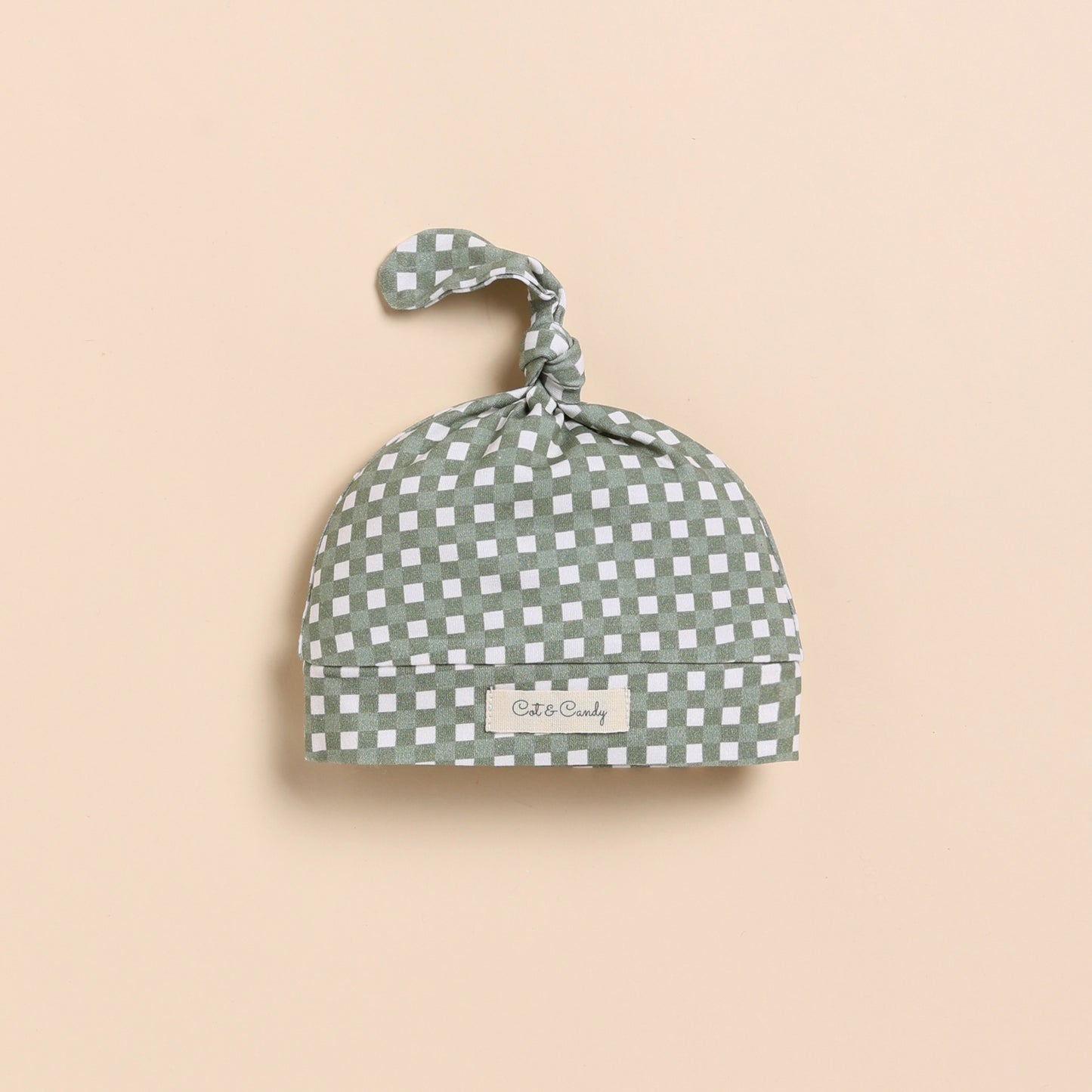 Mineral Gingham Organic Zipsuit With Beanie