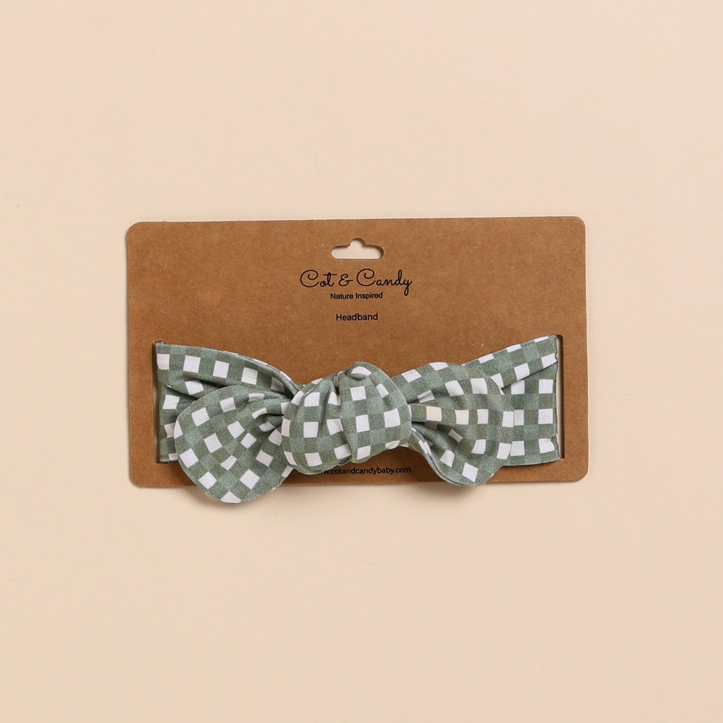 Mineral Gingham Organic Head Band