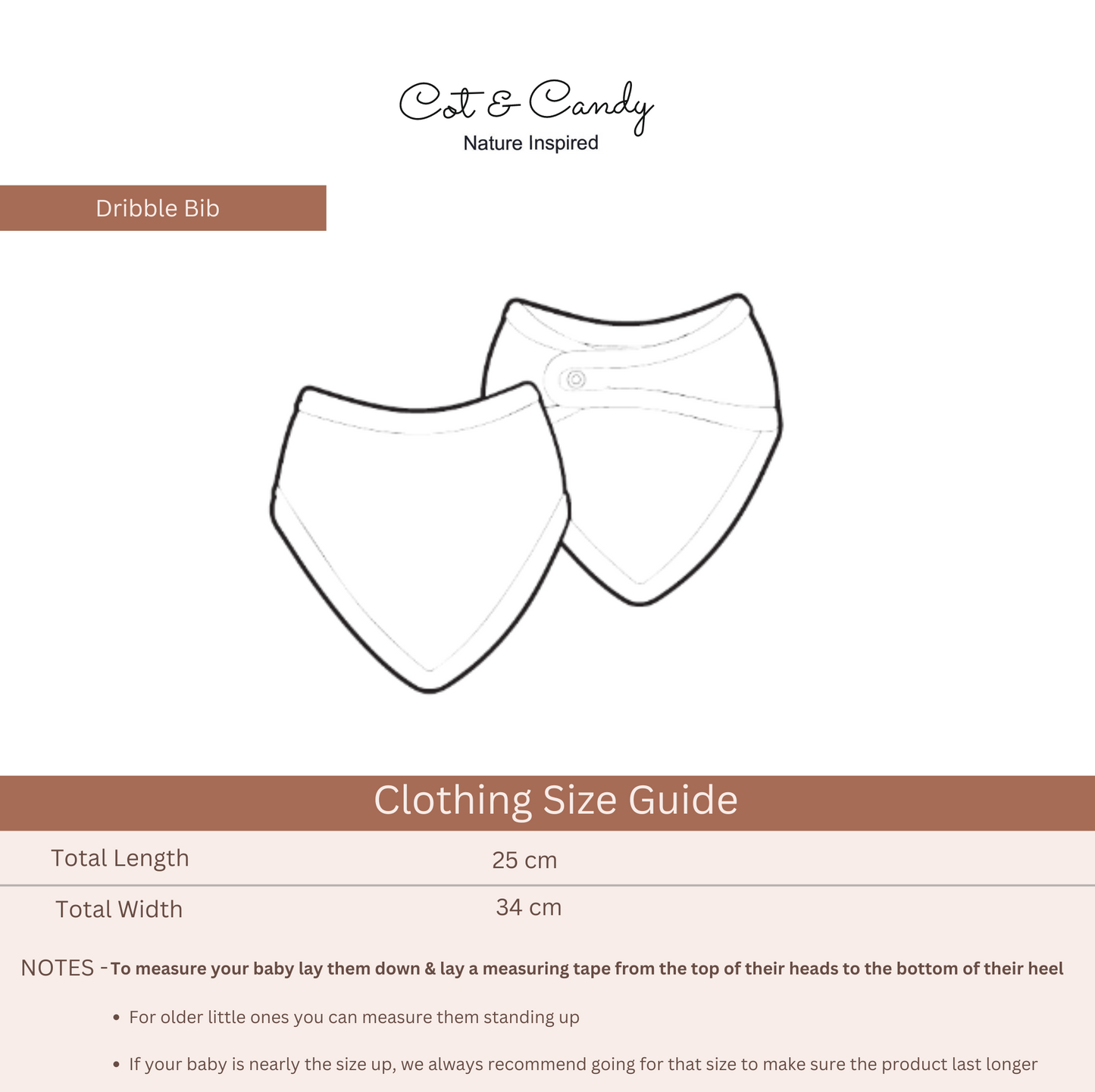 Ginger Gingham Organic Dribble Bib