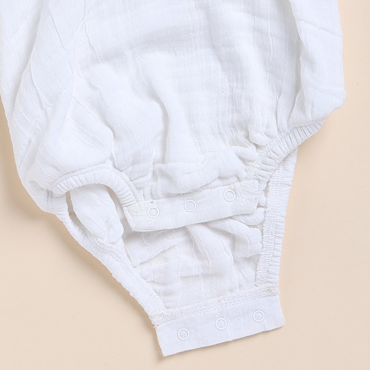 White Organic Muslin Bubble Romper