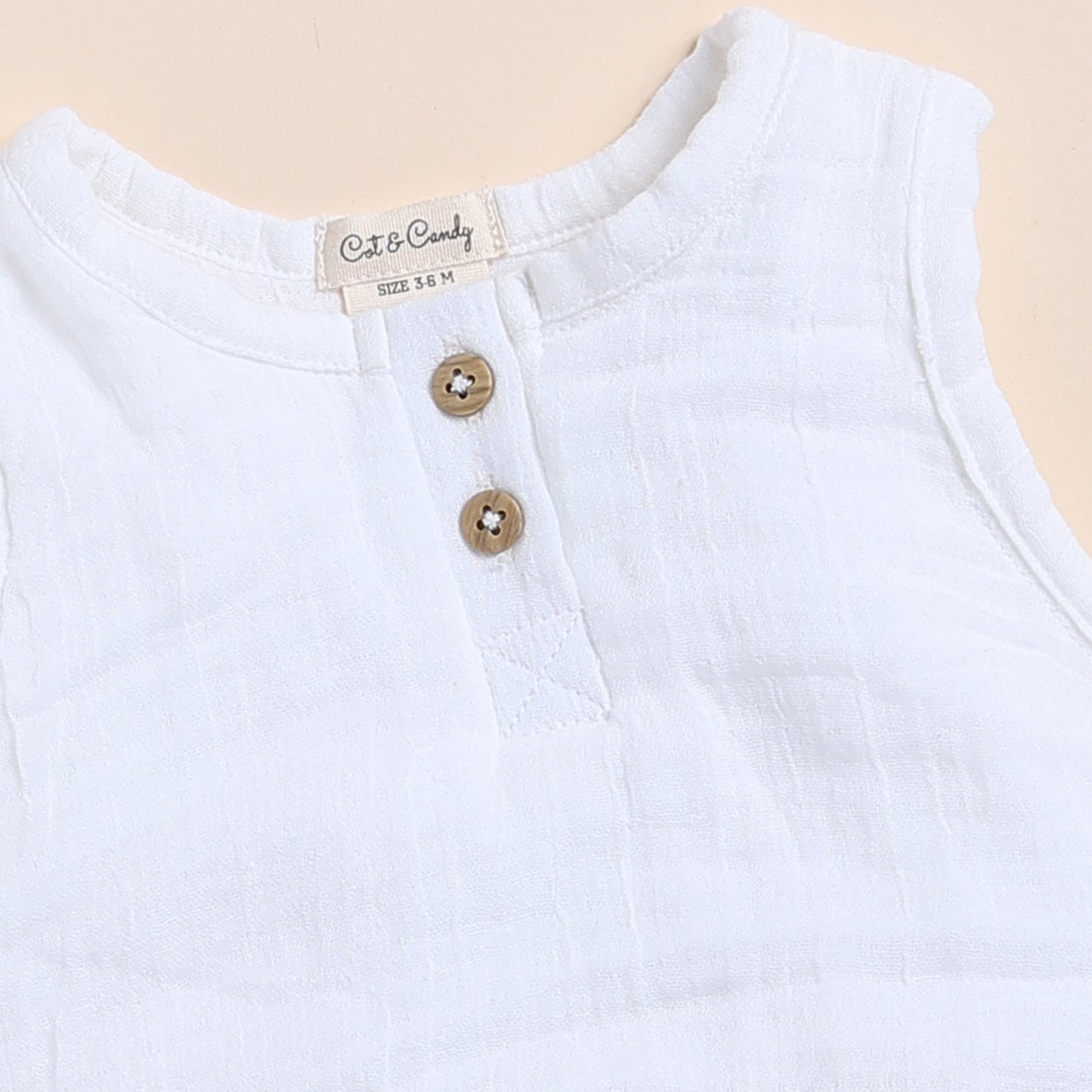 White Organic Muslin Bubble Romper