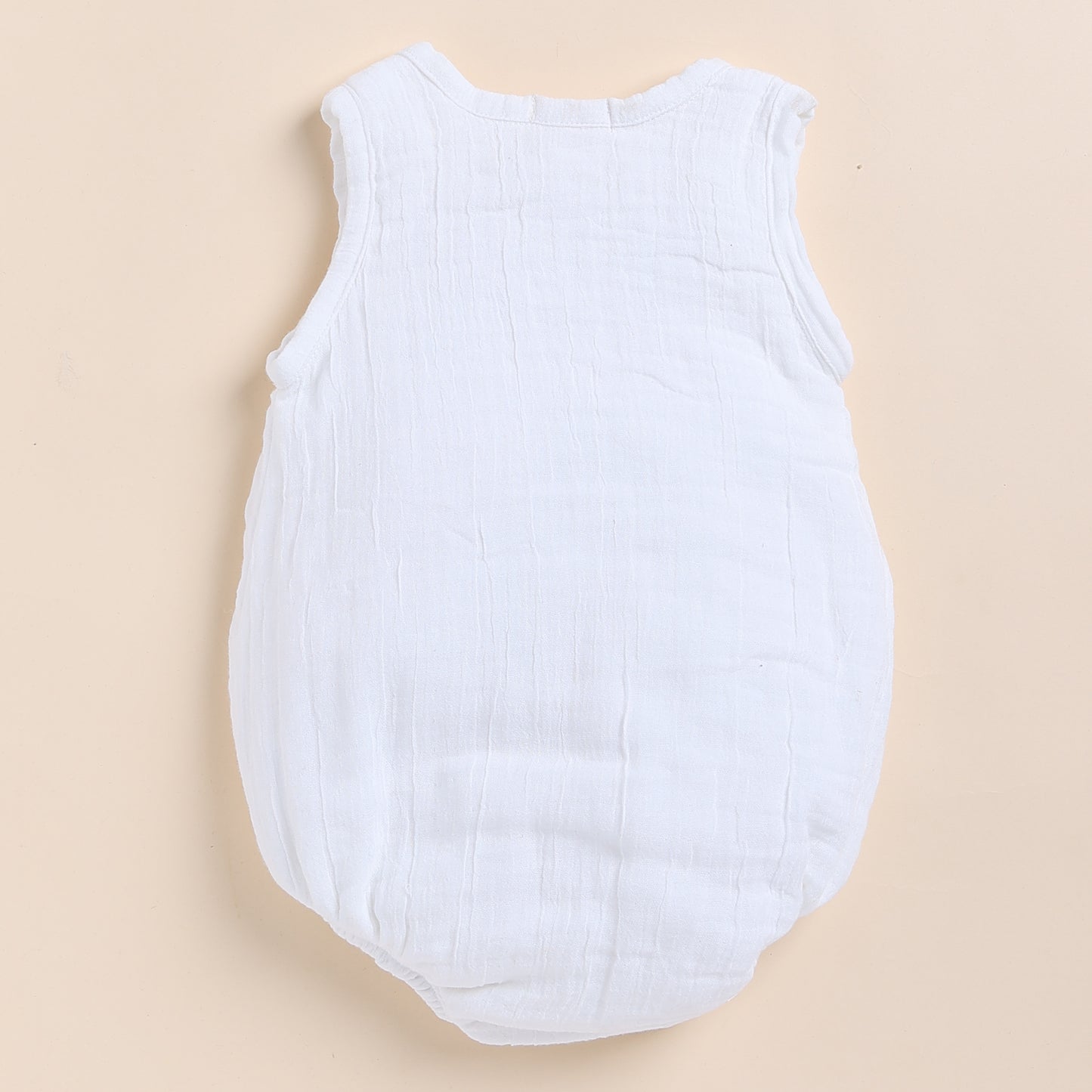 White Organic Muslin Bubble Romper