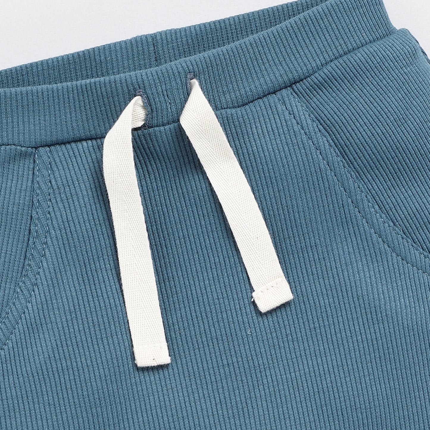 Denim Organic Drawstring Shorts for 0-3 months baby