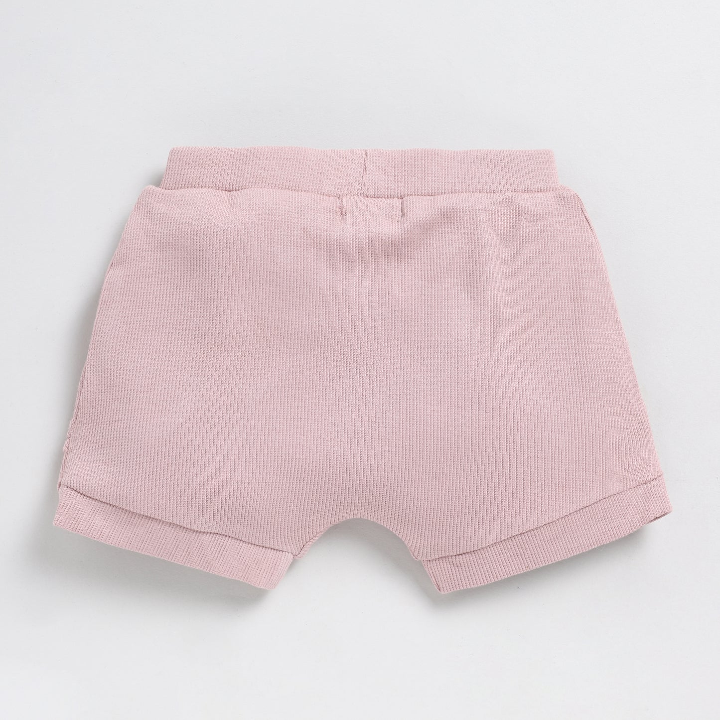 Blush Pink Organic Drawstring Shorts for infants baby
