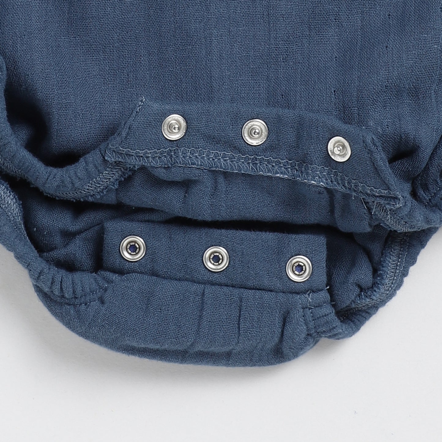Navy Organic Muslin Bubble Romper