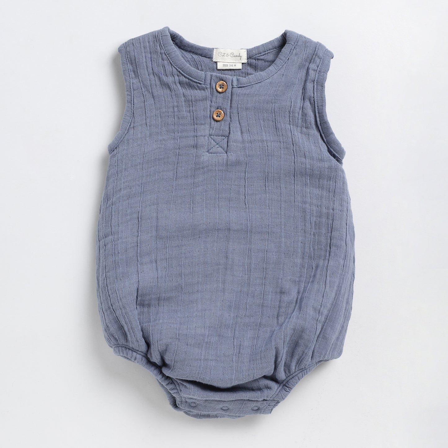 Aqua Organic Muslin Bubble Romper