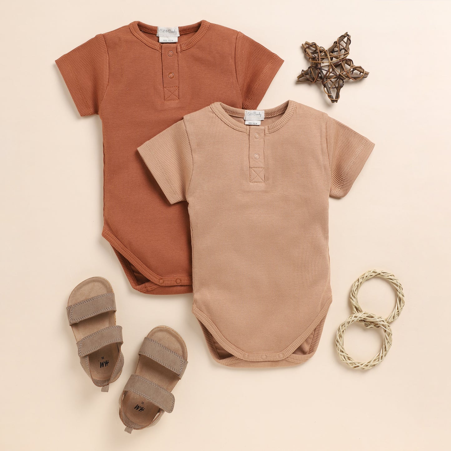 Solid Short Sleeve Bodysuits - Pack of 2