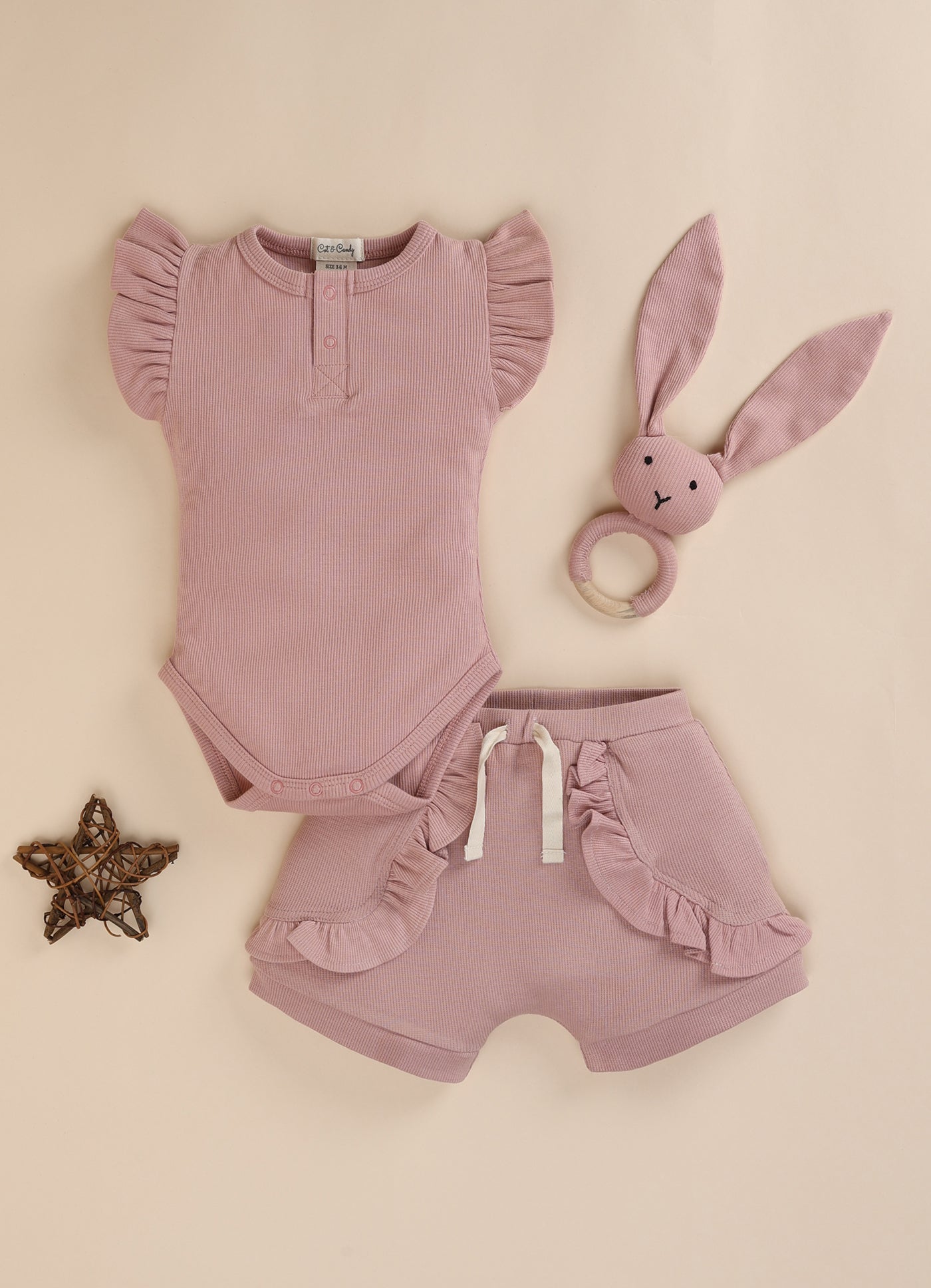 CORD SET SHORT SLEEVE BODYSUIT AND SHORTS - Pack of 2